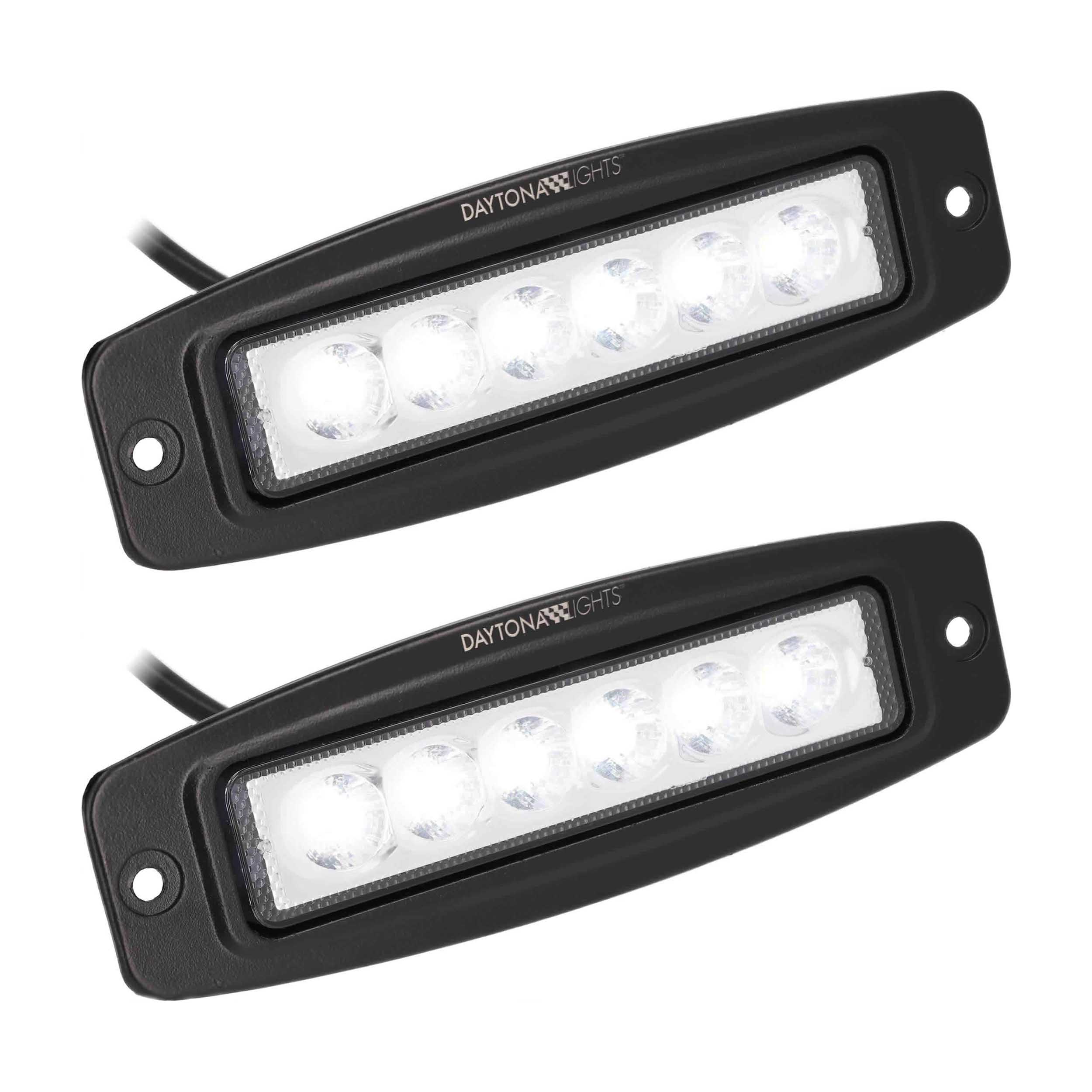 Daytona Lights Flush Mount Driving Lights - 6 LED Spot (2Pk)