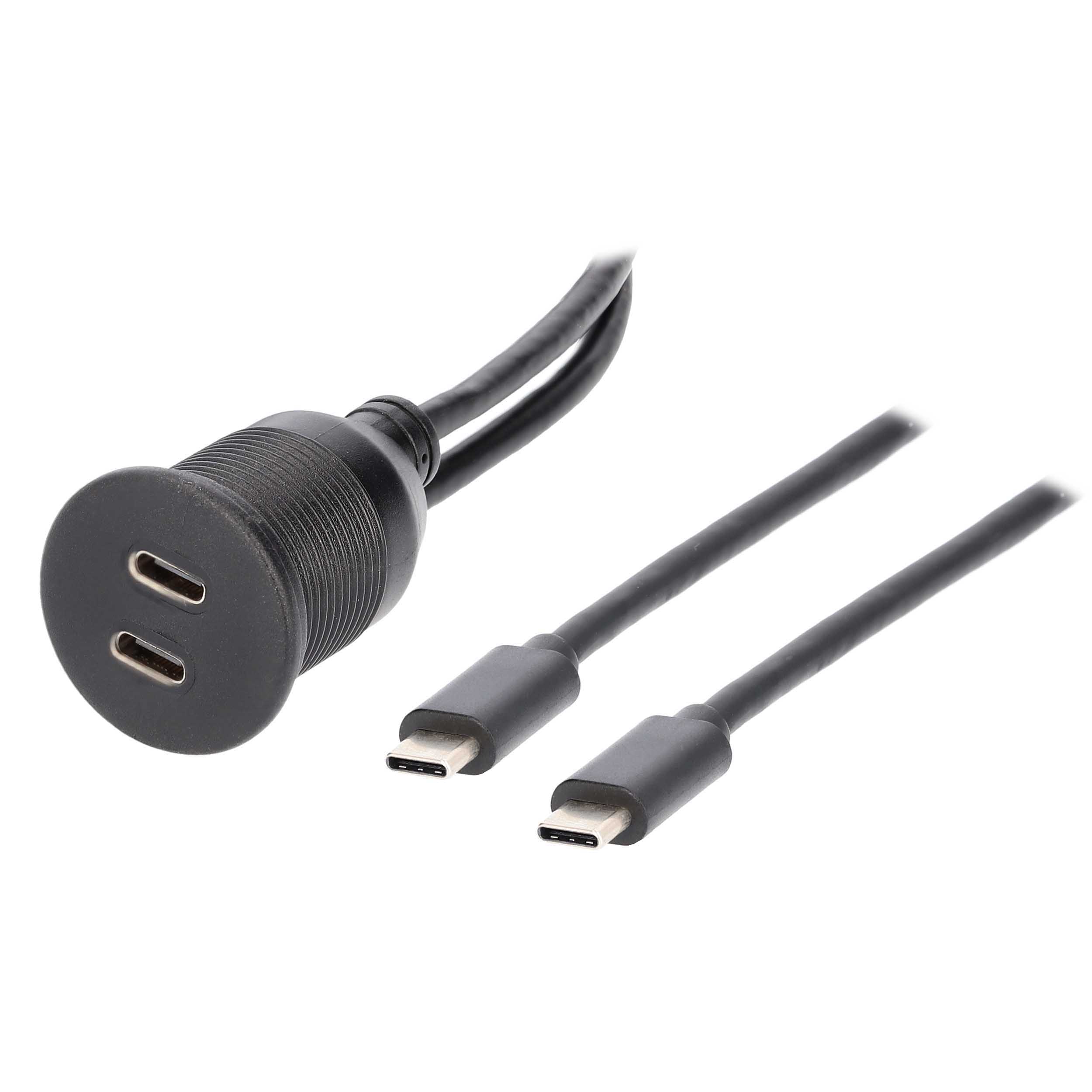 Dual USB-C Charge And Data Flush Mount - Retail Pack