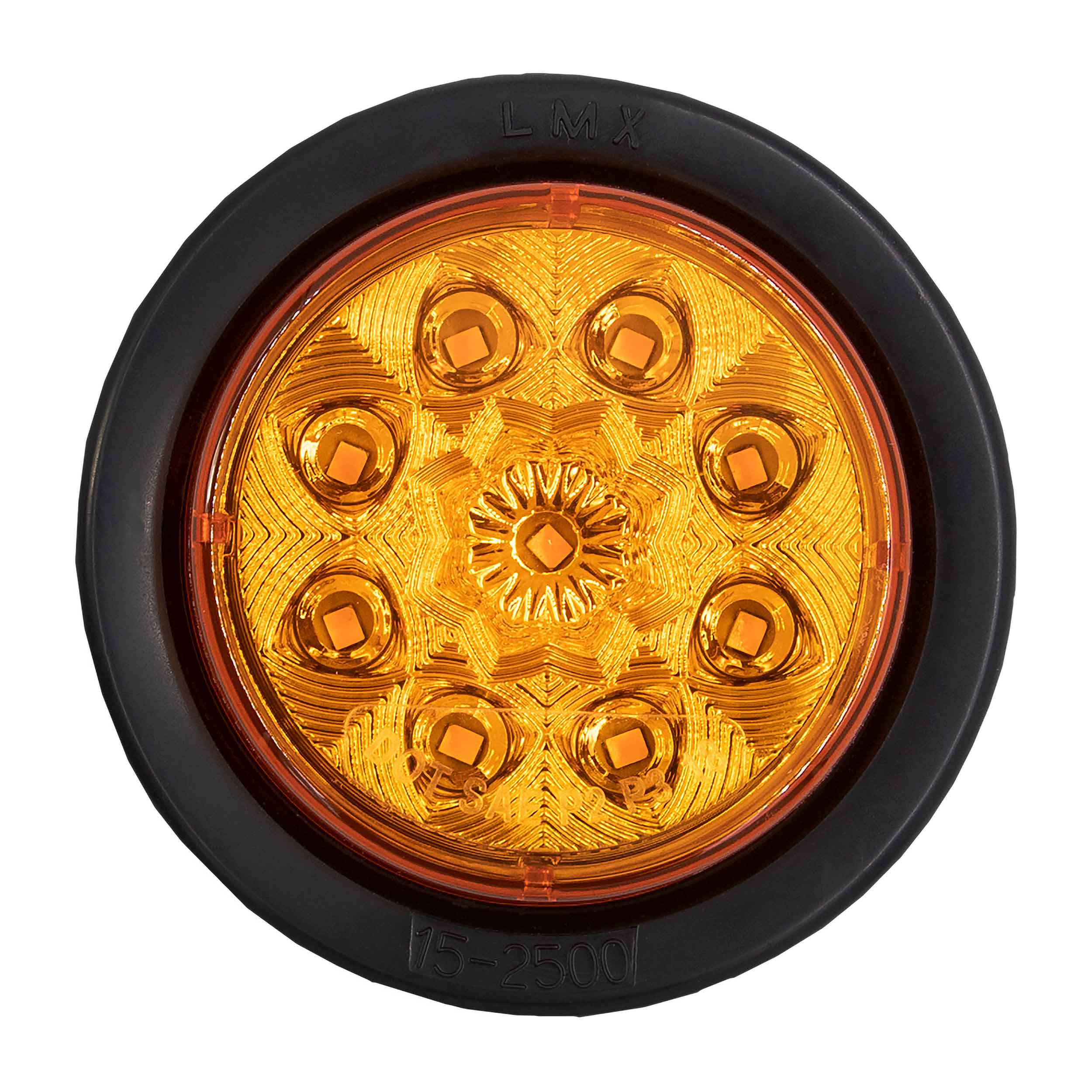 Round Amber Marker/Clearance Light with Grommet - 2.5 Inch,