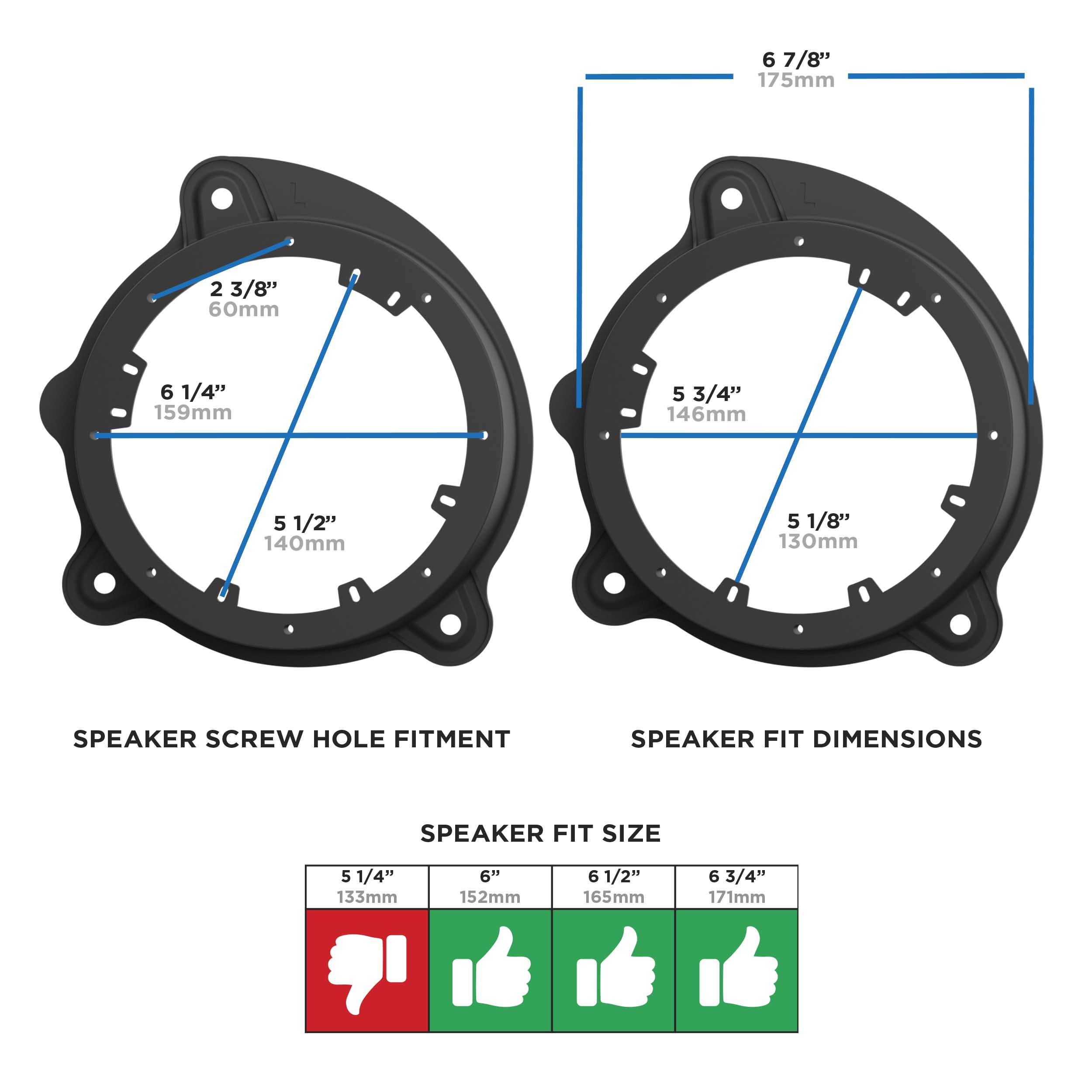 Speaker Adapter Plates Fits Select 2000-2006 Mercedes