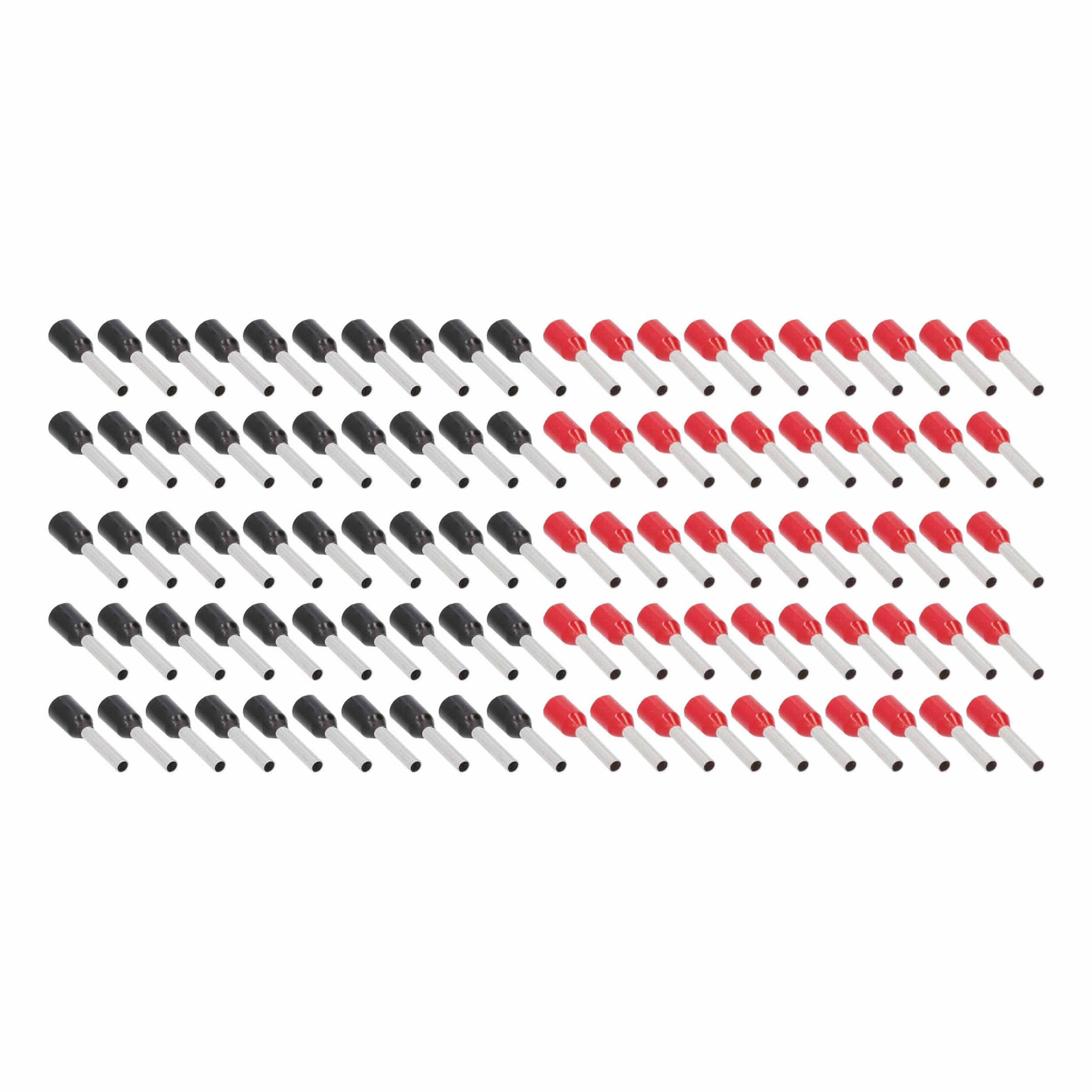 100-Piece Red and Black 16/18GA Ferrules - Refill Pack