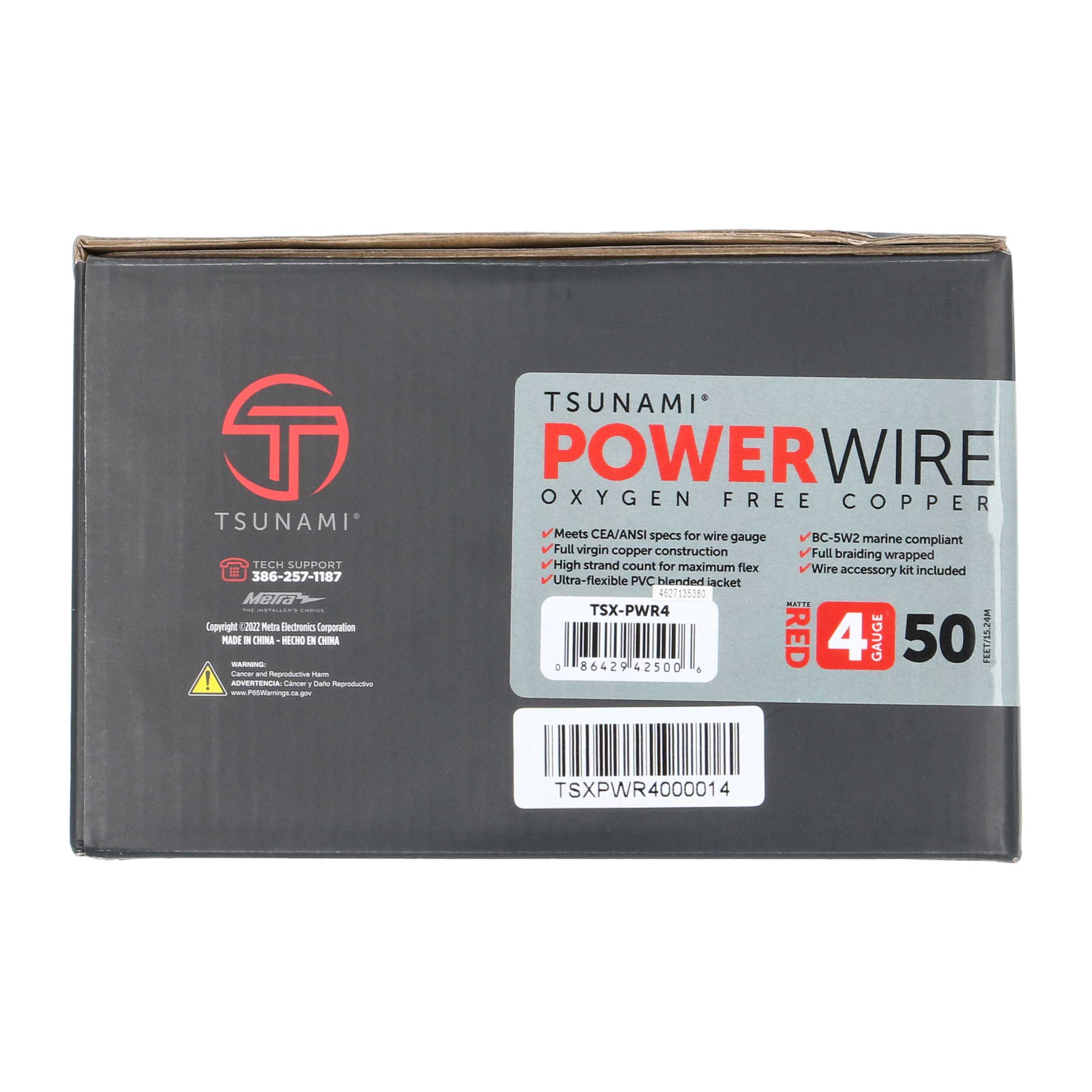 50Ft Spool Red 4ga w/Acc Kit