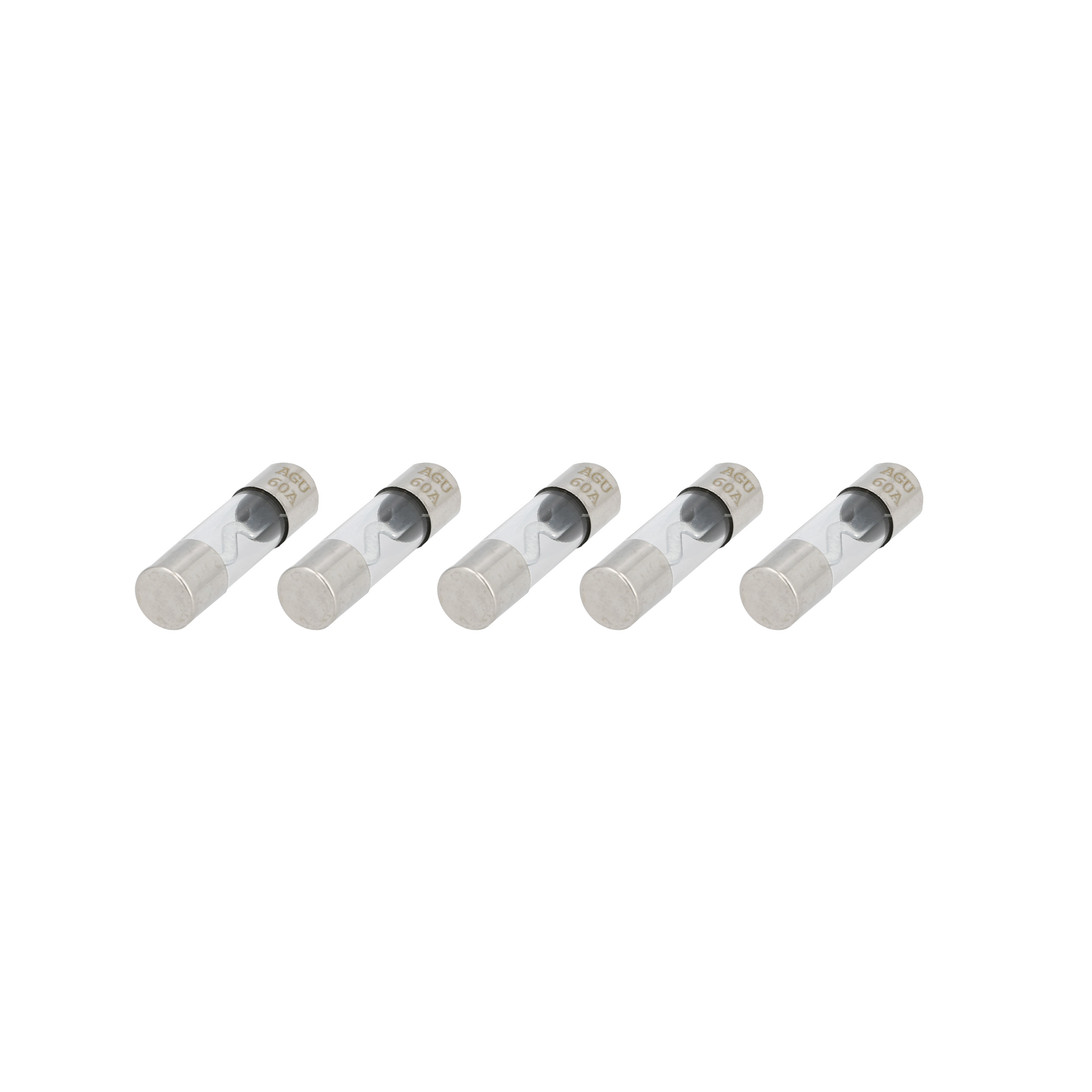 60 AMP AGU Fuses Nickel Plated - MID SERIES - 5 PK