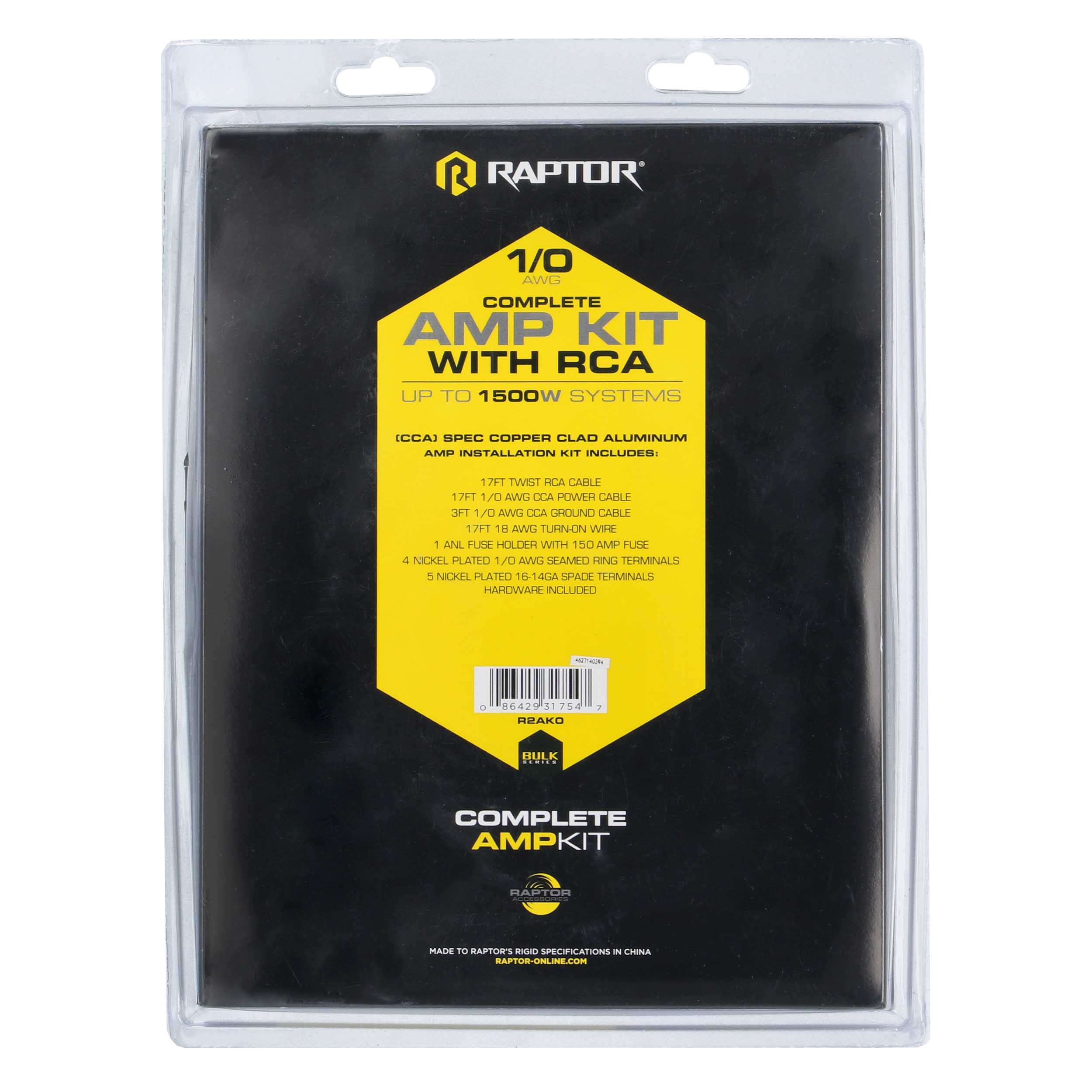 RAPTOR CCA 1/0 AWG AMP KIT - BULK SERIES