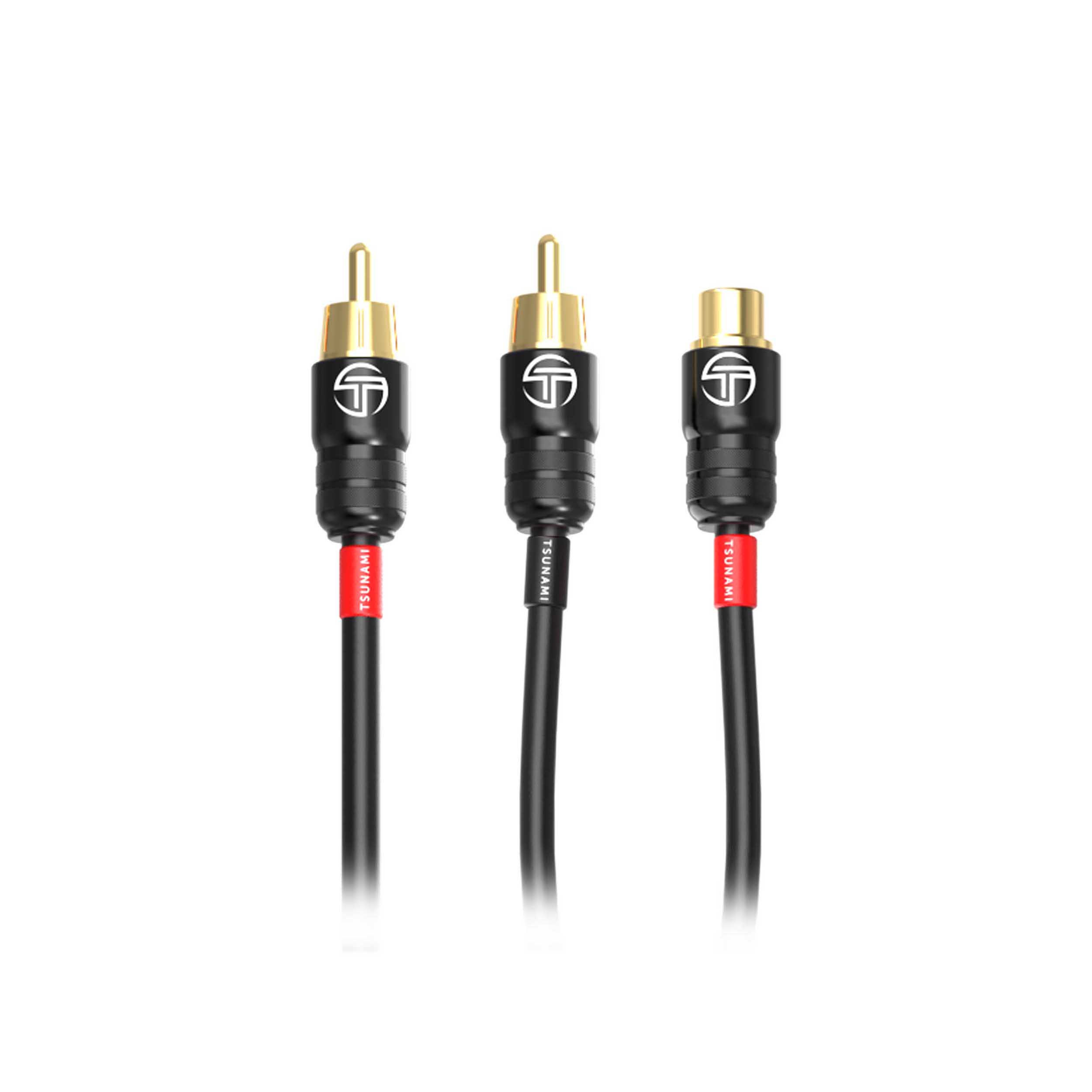 1 Female To 2 Male Y Adapter RCA Cable