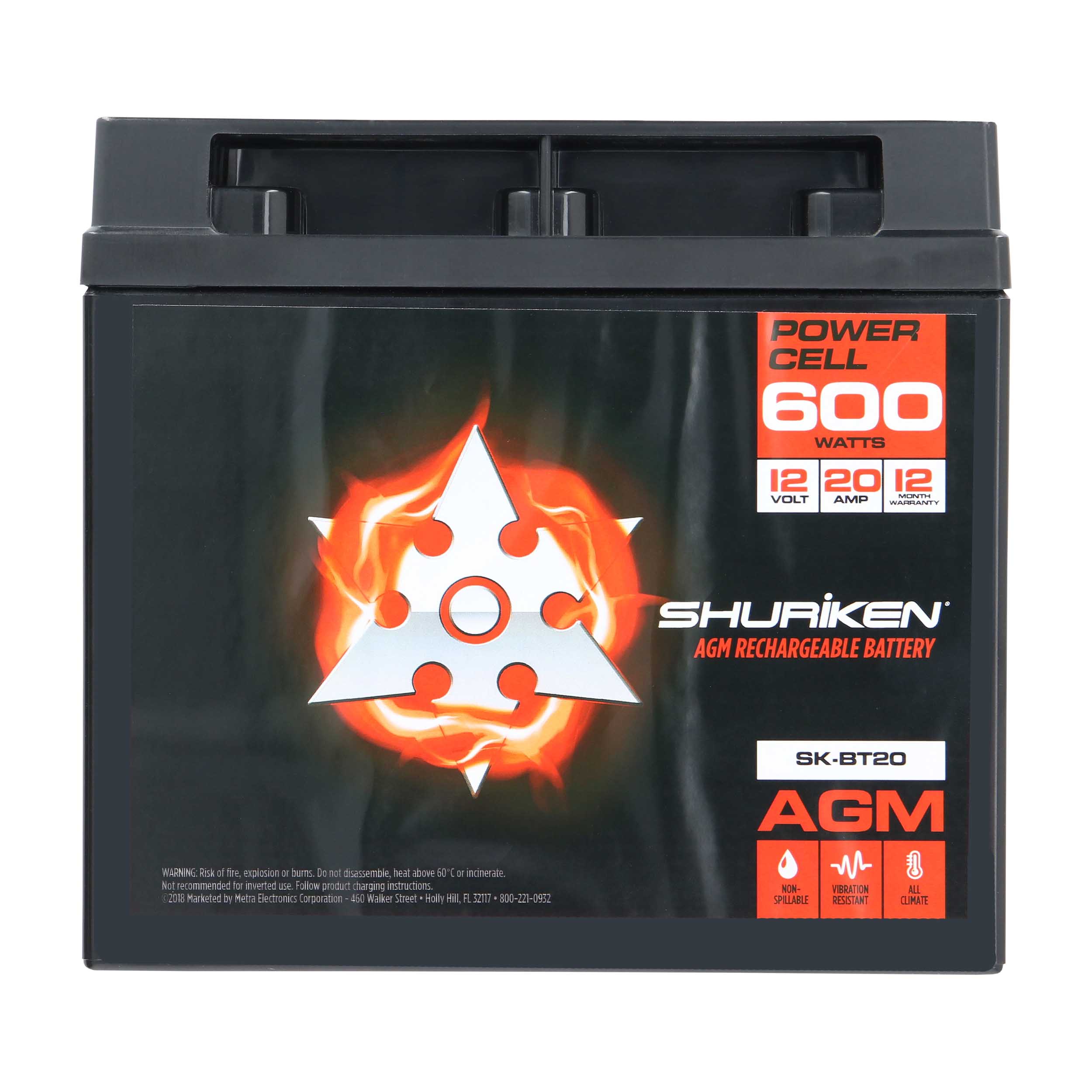 600W 20AMP Hours Compact Size AGM 12V Battery
