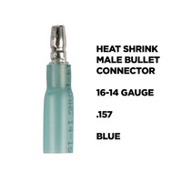 Heat Shrink Blue Male Bullet Connector 16-14 Gauge .157