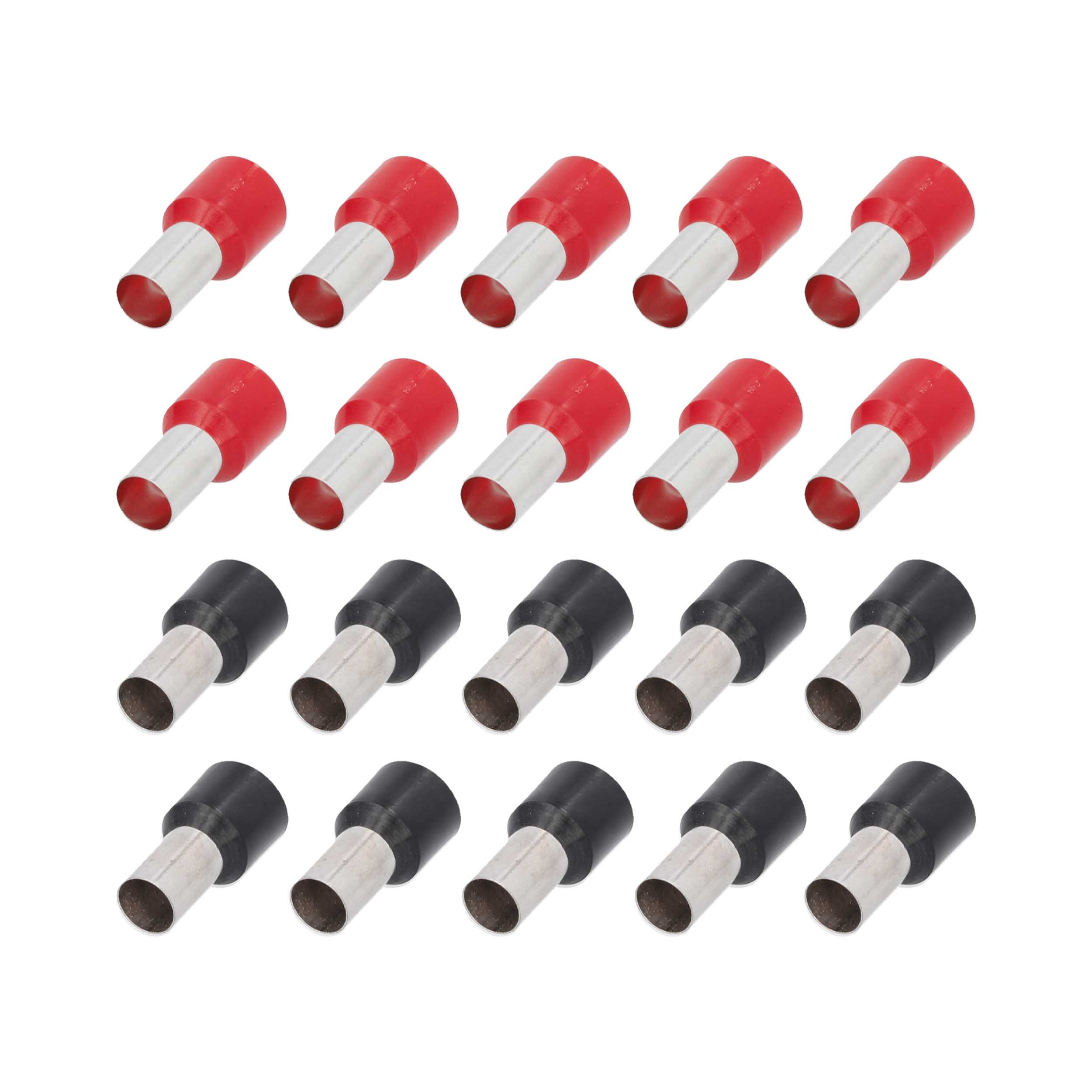 20-Piece Red and Black 4GA Ferrules - Refill Pack