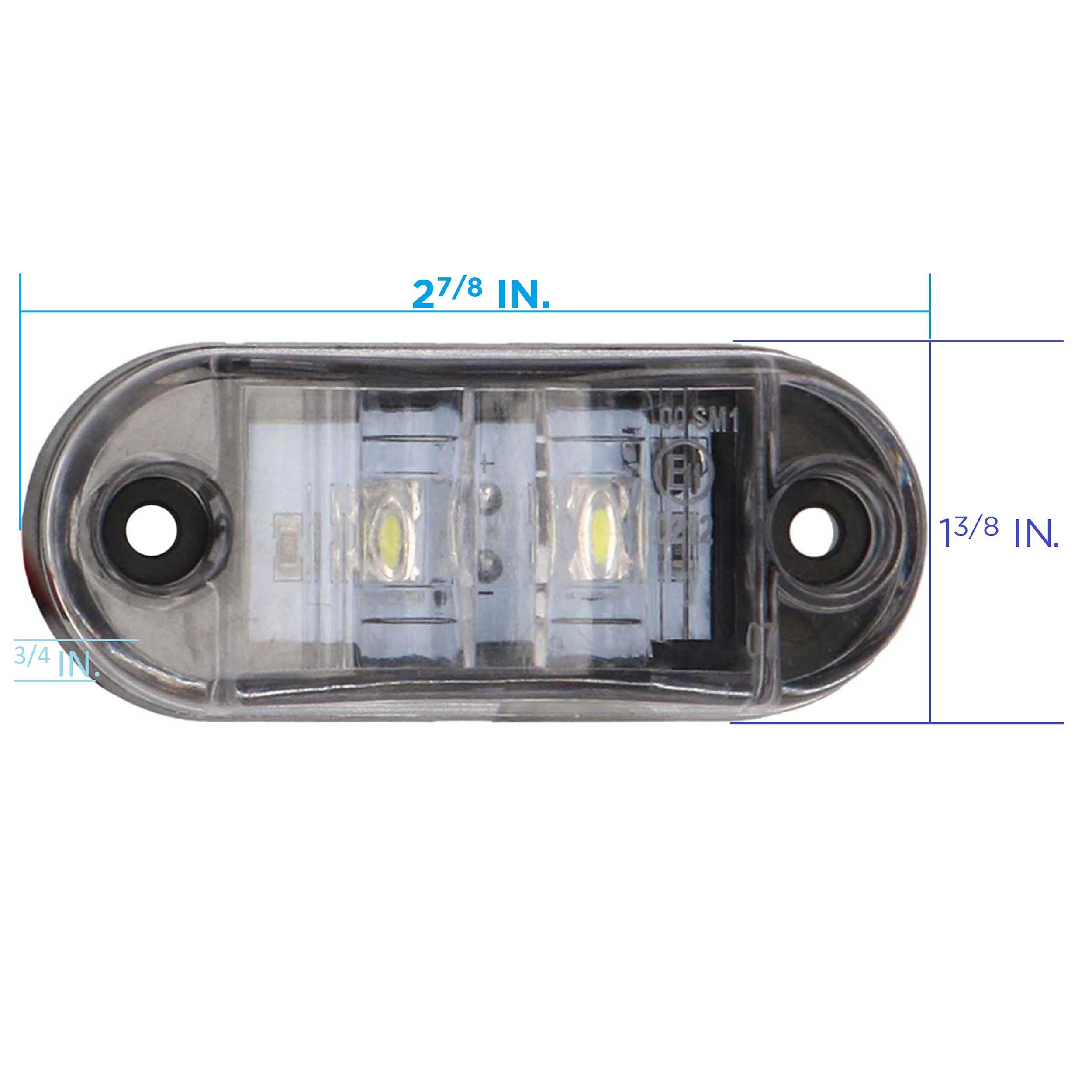 White 2-LED Accent Light - Clear Plastic Bezel