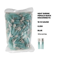 Heat Shrink Female Blue Quick Disconnects 16-14 Gauge .250