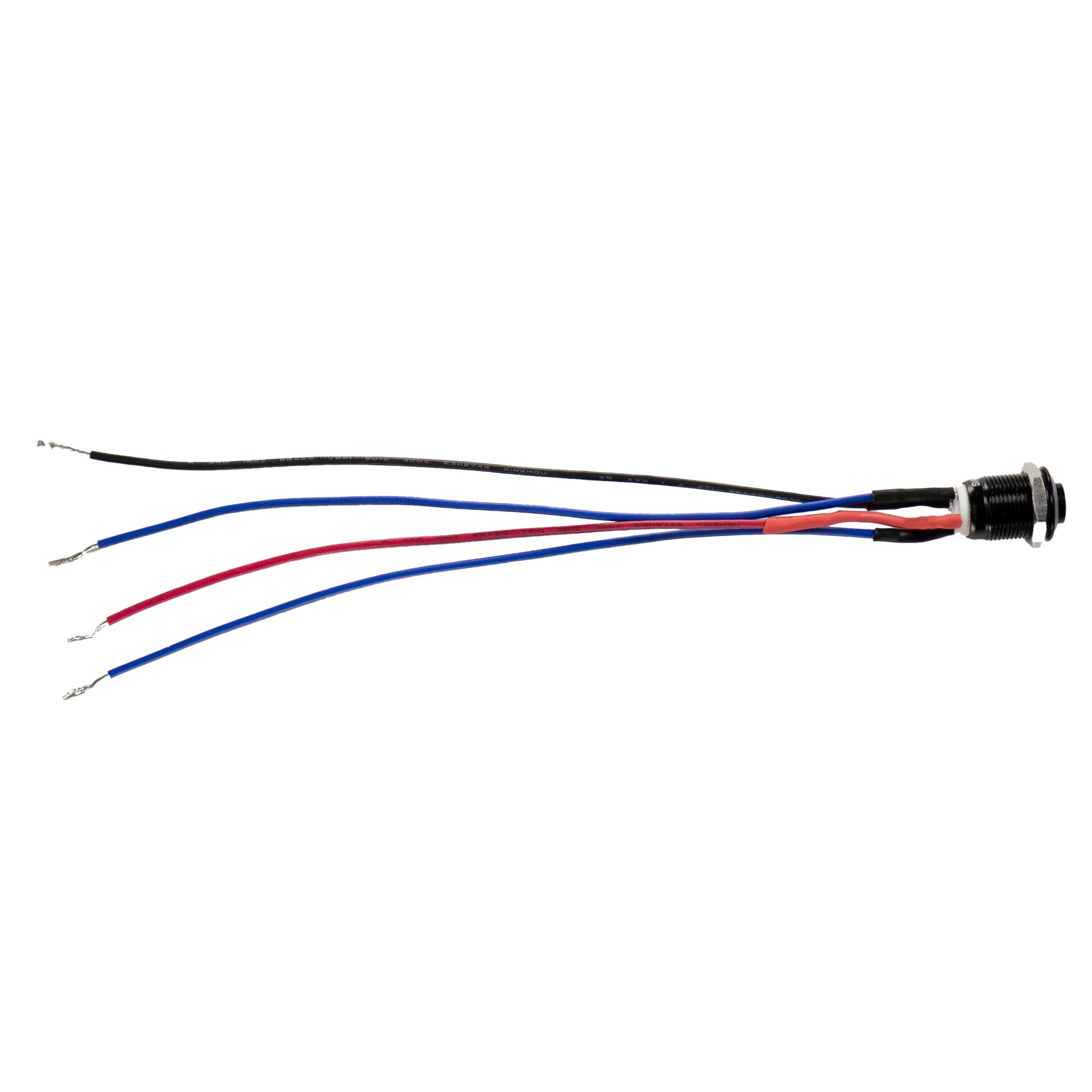 Black 12MM Round Illuminated Momentary Switches - Red