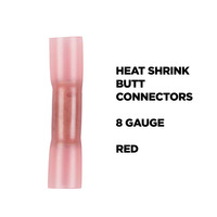 Heat Shrink Red Butt Connector 8 Gauge - Package of 25