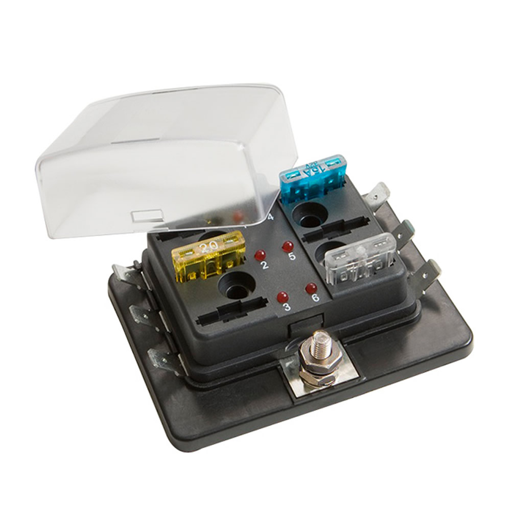 Fuse Block ATC With Indicating LEDs - 6 Position