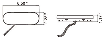 Oval White Light - 6 Inch, 14 LED