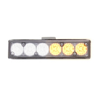 White/Amber Grille Marker Lights - 4.1 Inch, 6 LED
