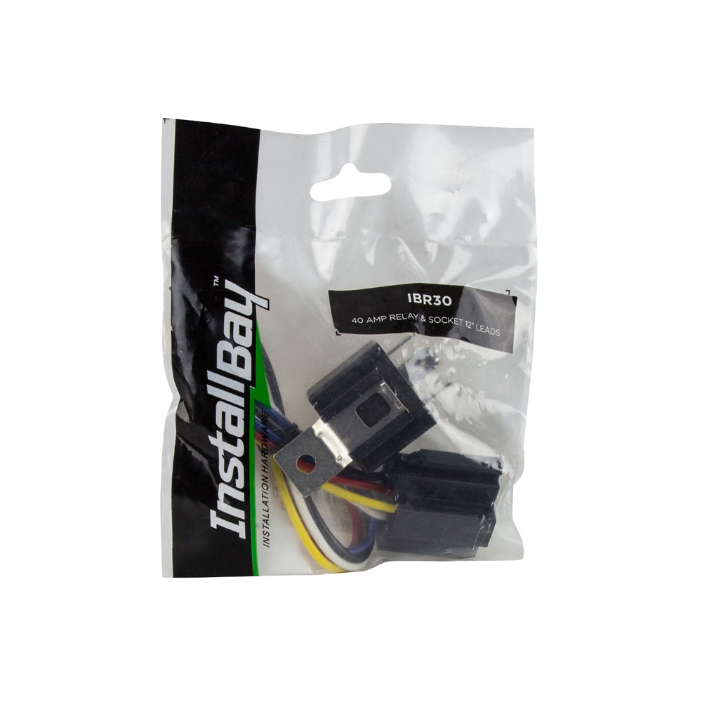 40 Amp Relay and Socket 12 Inch Leads - Retail Pack