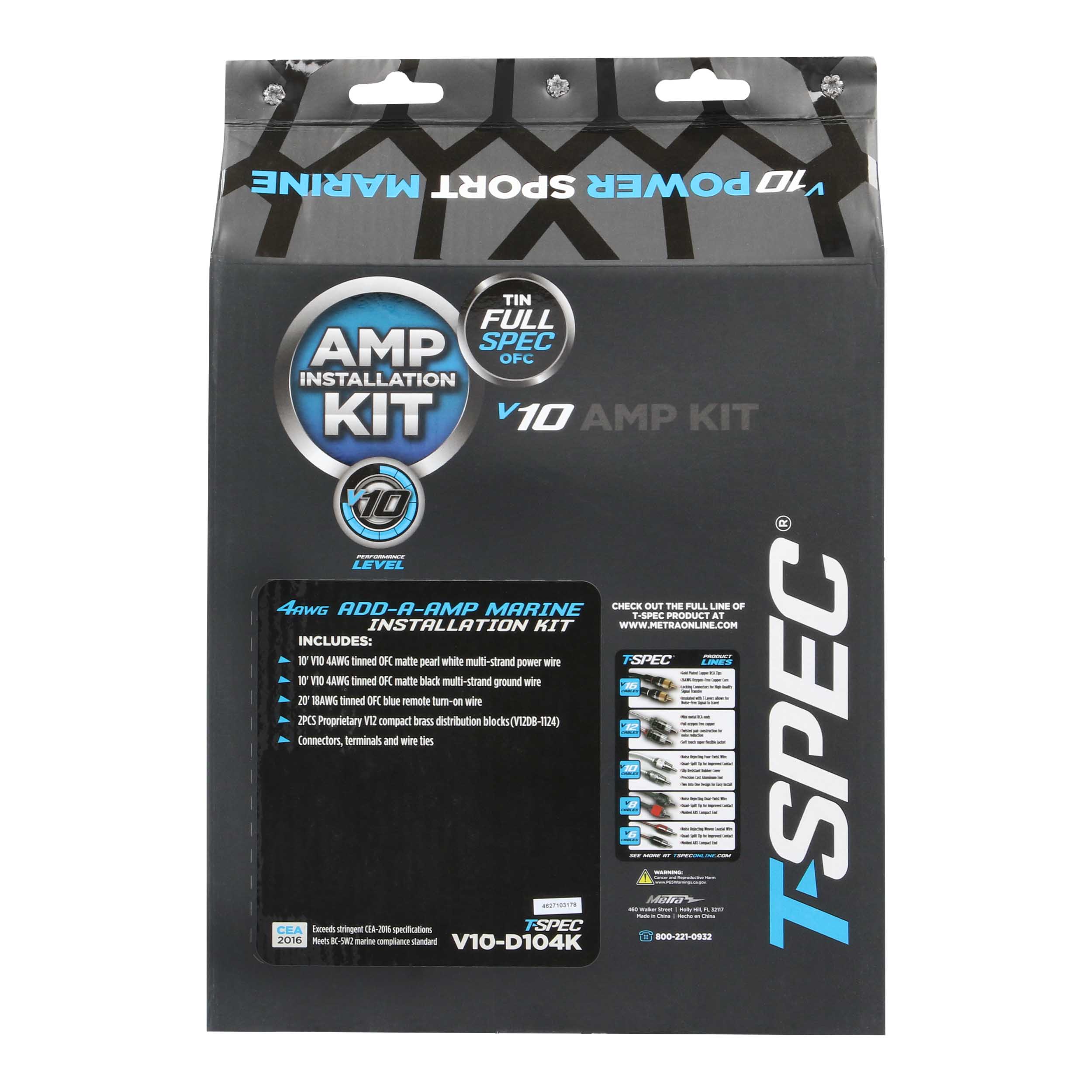 v10 Marine - 4GA ADD-A-AMP KIT FOR 1/0 POWER KITS