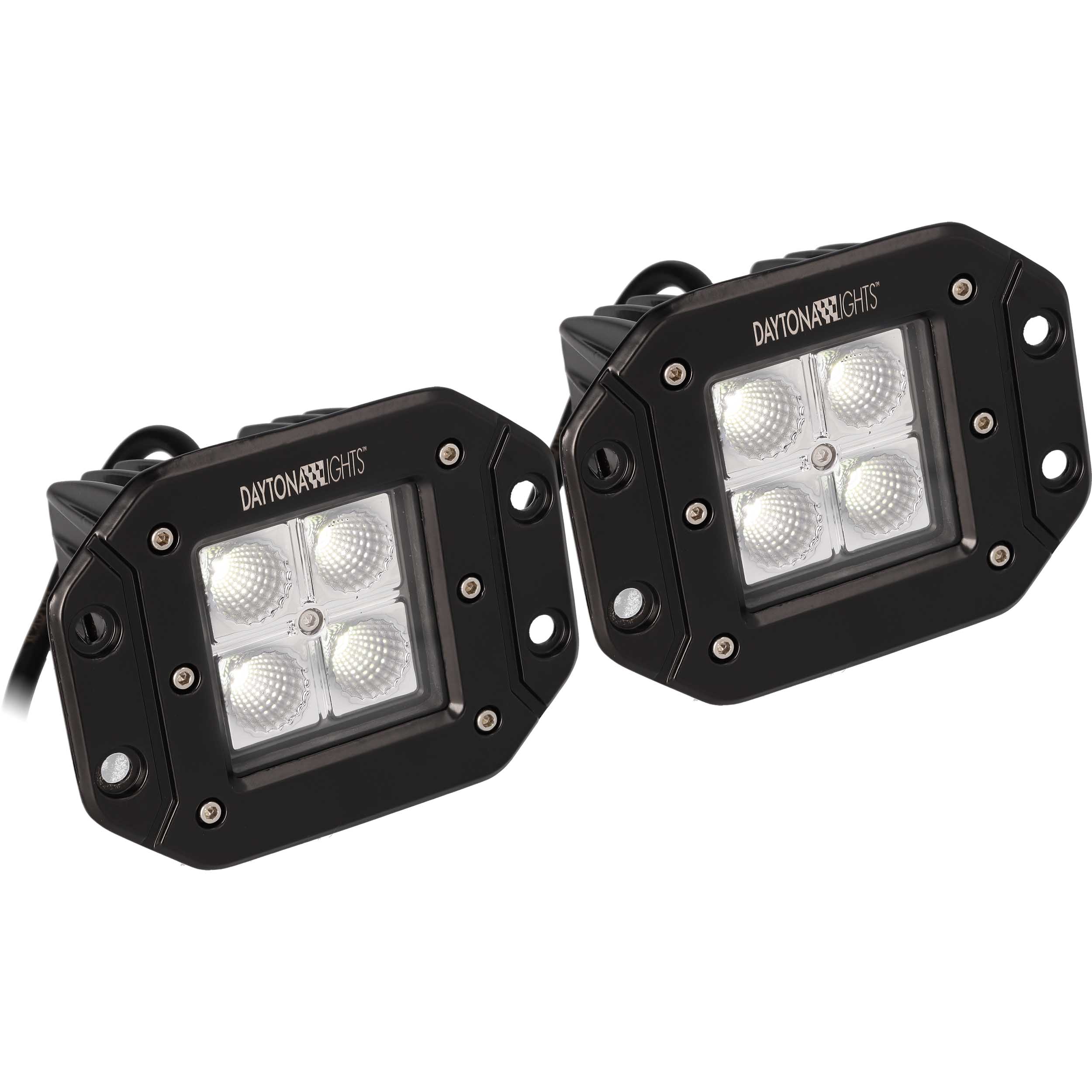 Daytona Lights Flush Mount 3.6" Cube Light - Flood (2Pk)