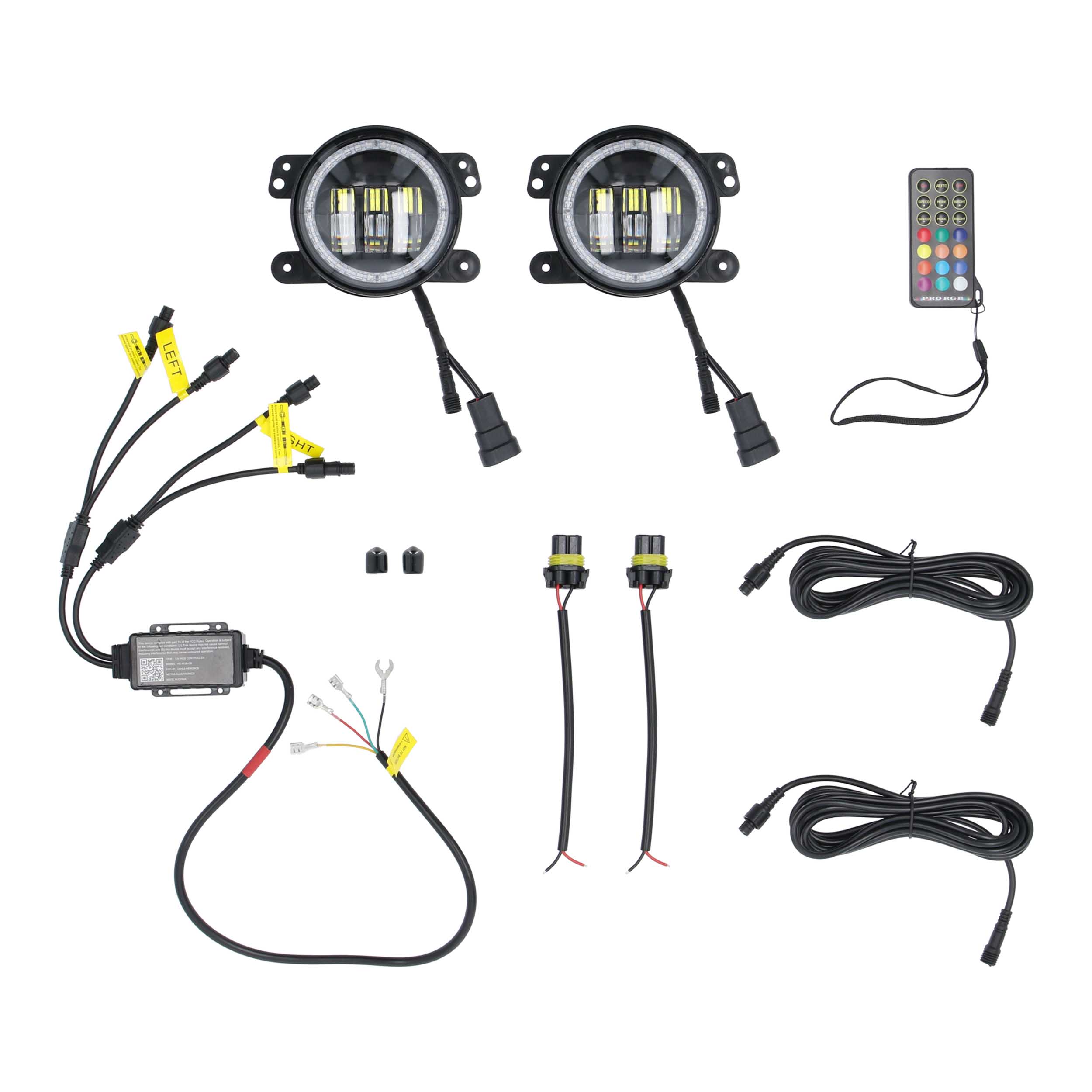 4" LED Fog Lights with RGB Halo - Fits Select Jeep® Wrangler