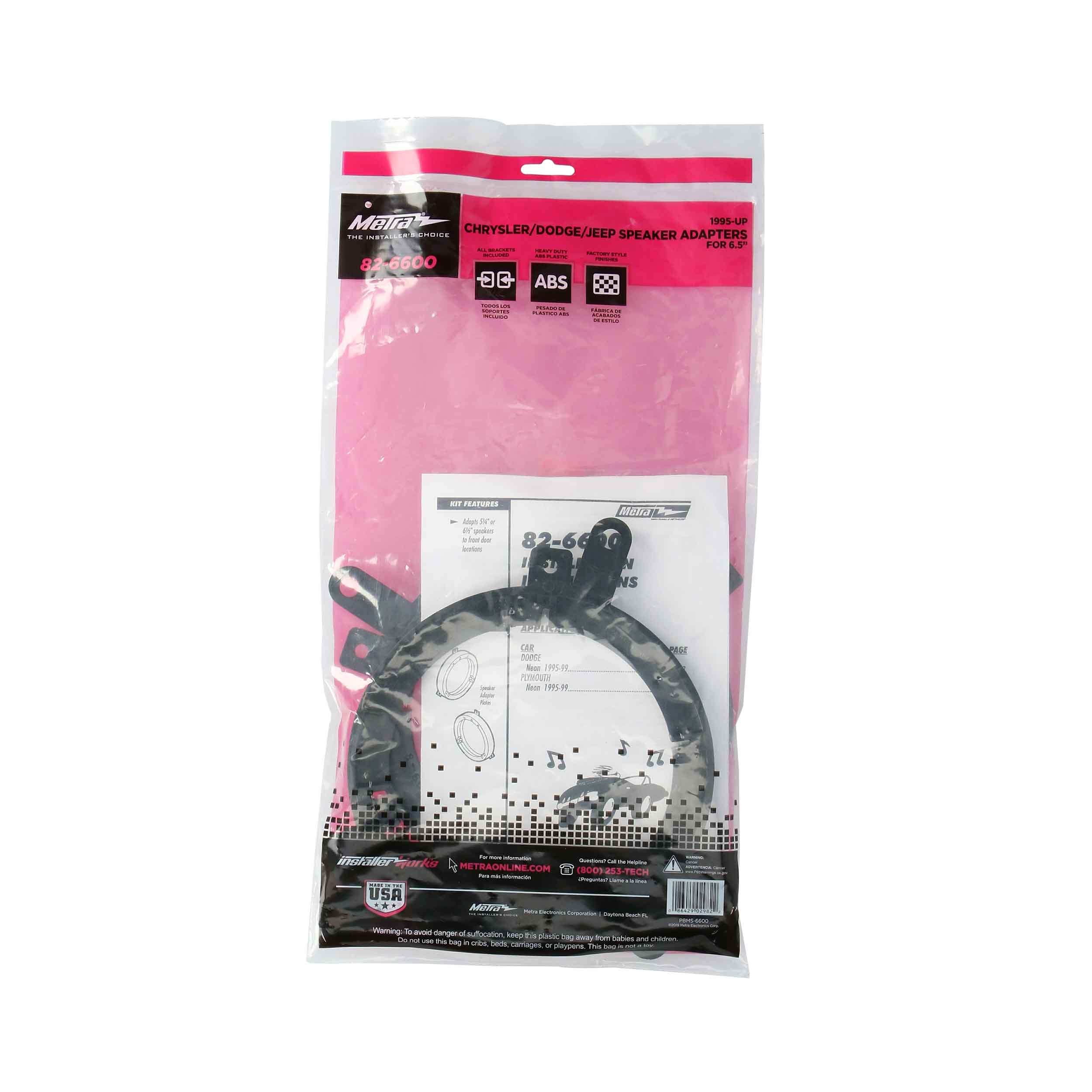 Chrysler/Dodge/Jeep 95-Up Speaker Adapters 5.25 or 6.5in - P