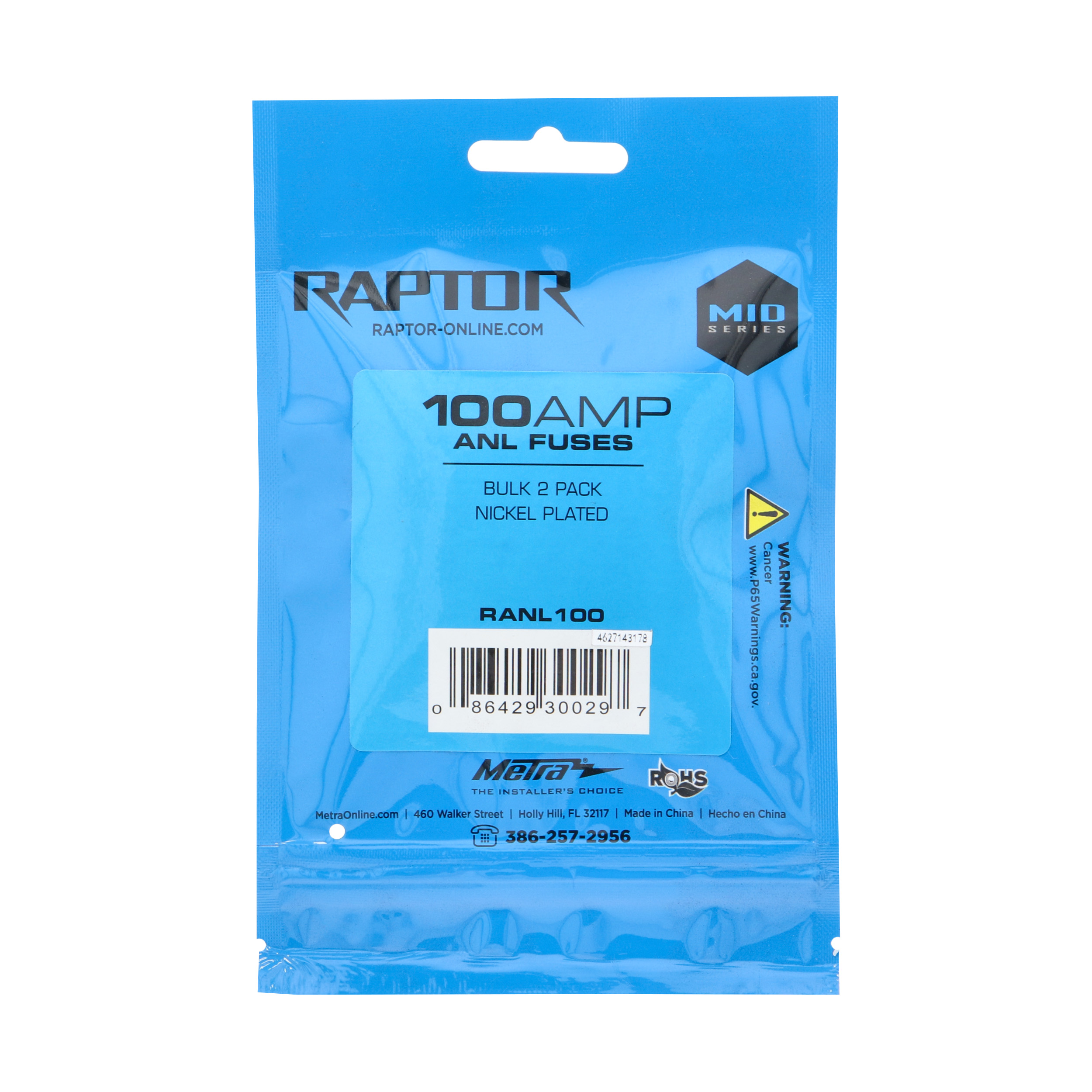 100 AMP ANL Fuses Nickel Plated - MID SERIES - 2 PK