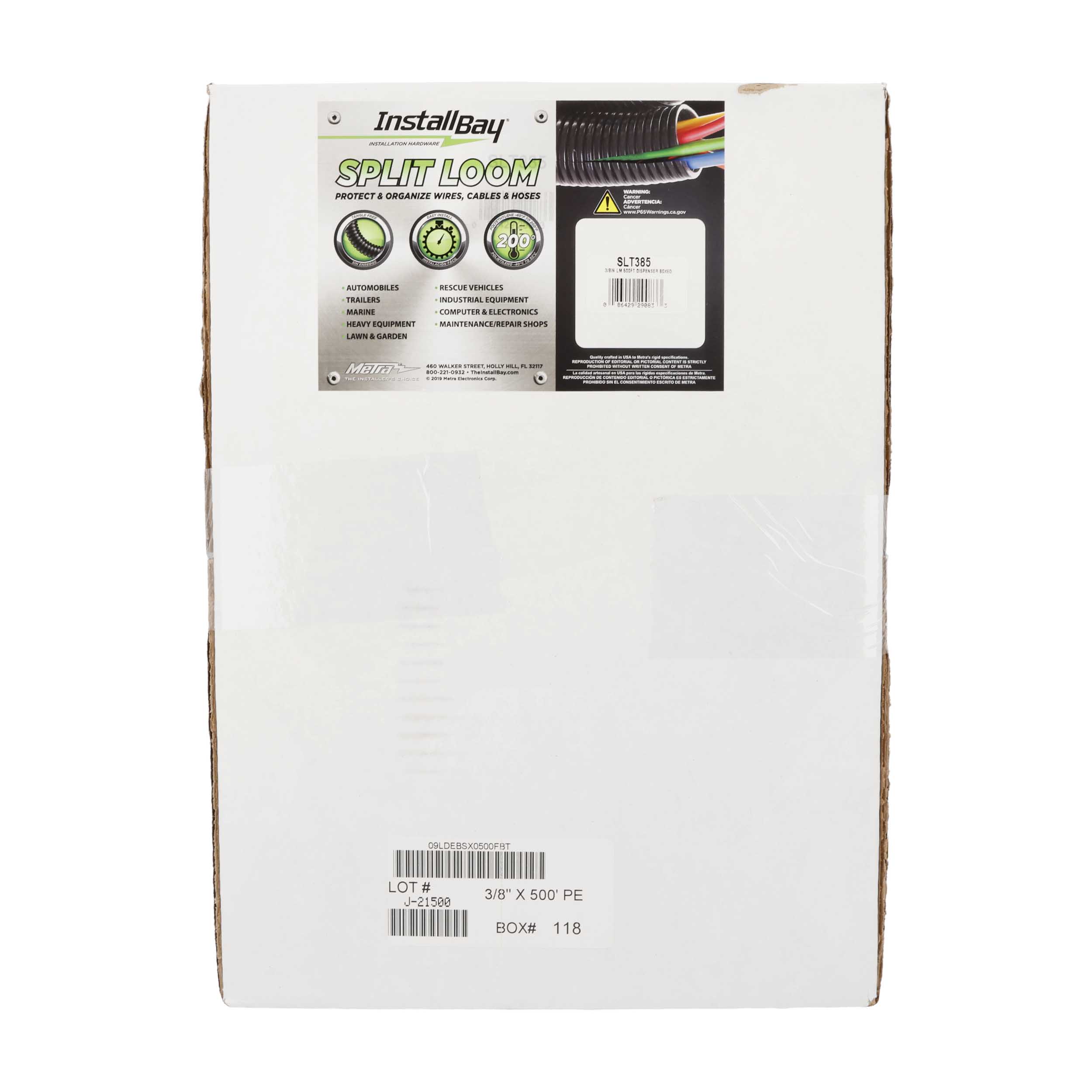 Split Loom Tubing 3/8in Dia - 500Ft Dispenser Box