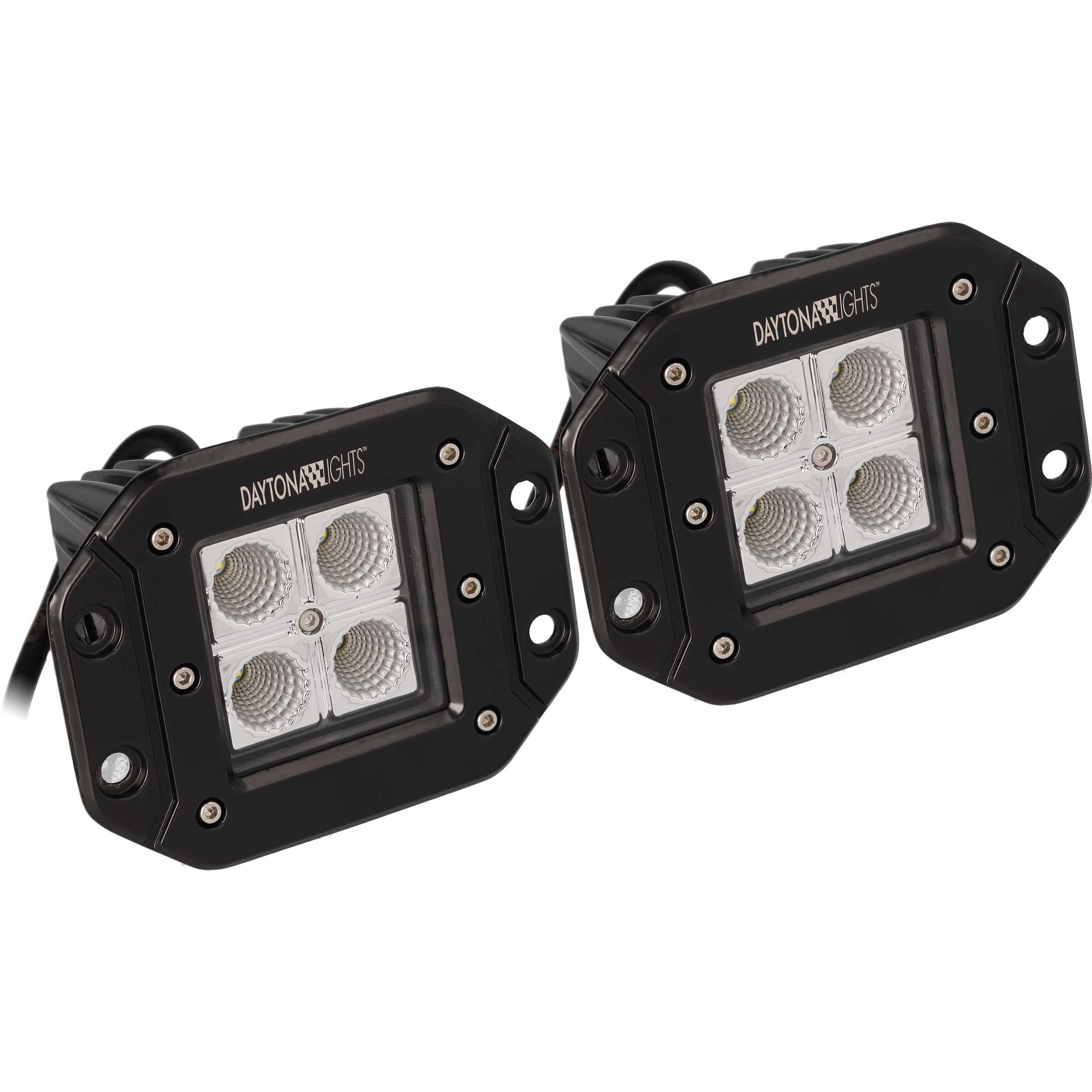 Daytona Lights Flush Mount 3.6" Cube Light - Flood (2Pk)