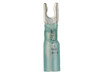 Heat Shrink Blue Vinyl Locking Spade Terminal 16-14 Gauge #6