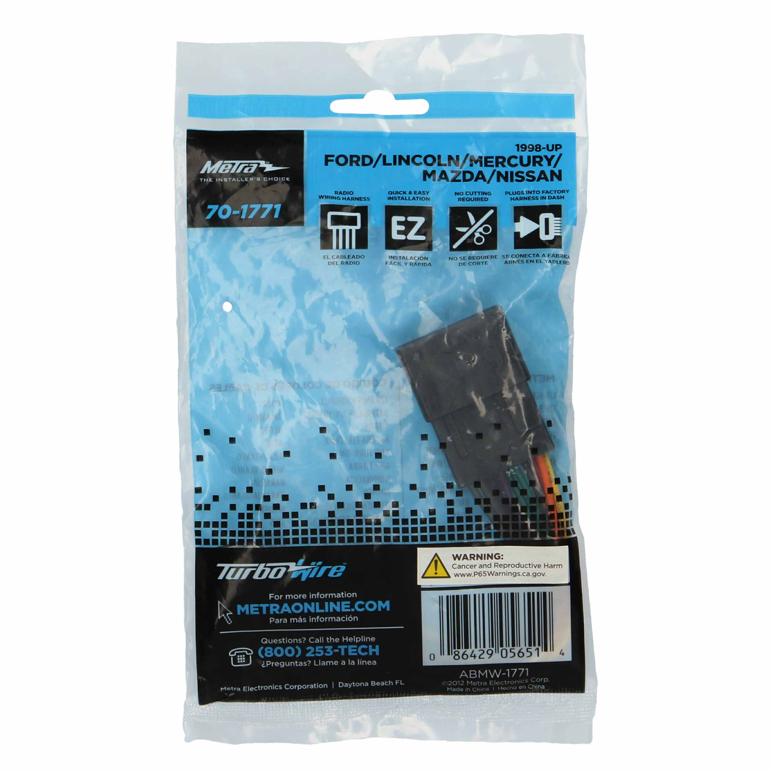 Radio Replacement Harness - Fits Ford / Lincoln / Mazda / Mercury / Nissan 1998-2011