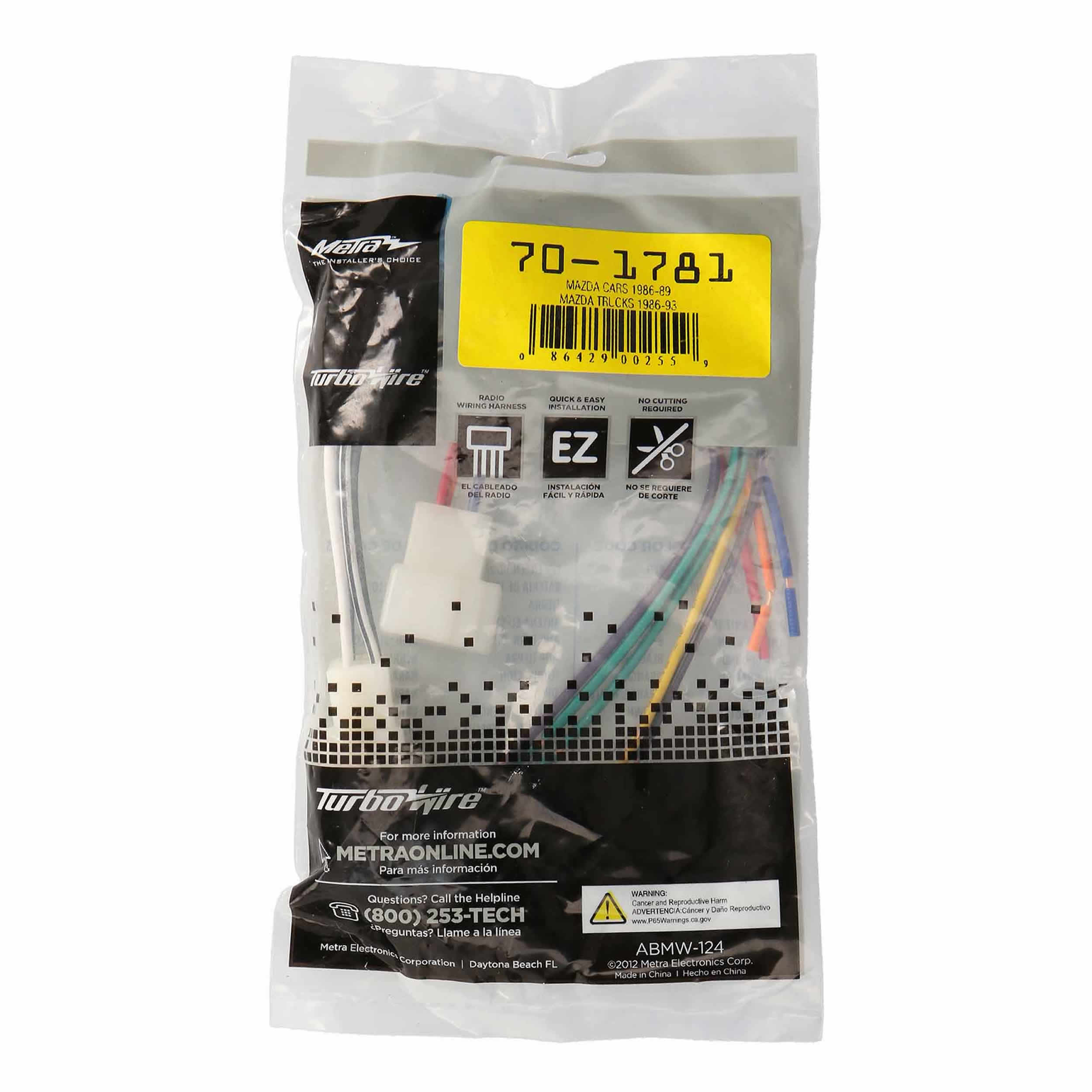 Radio Replacement Harness - Fits Ford / Kia / Mazda / Mercury 1986-1994