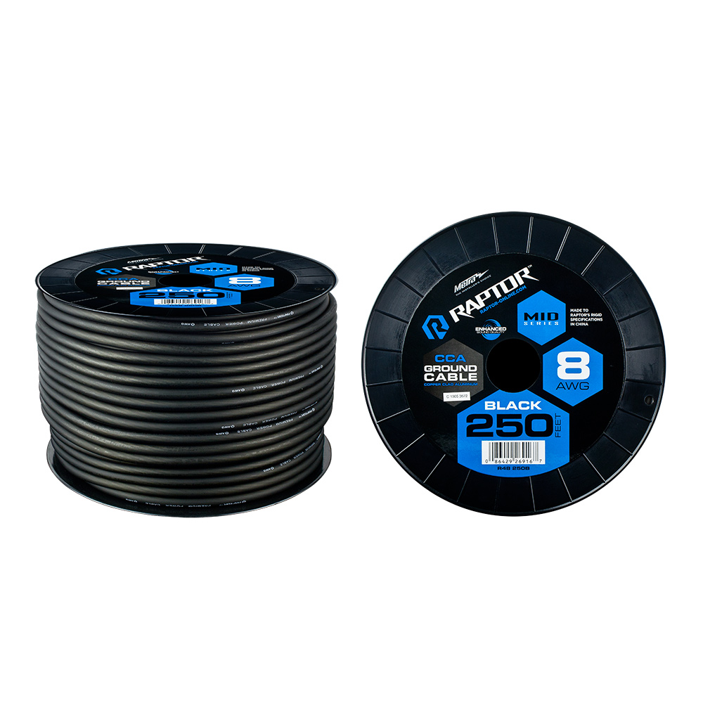 250ft 8 AWG BLACK CCA MID-SERIES POWER CABLE