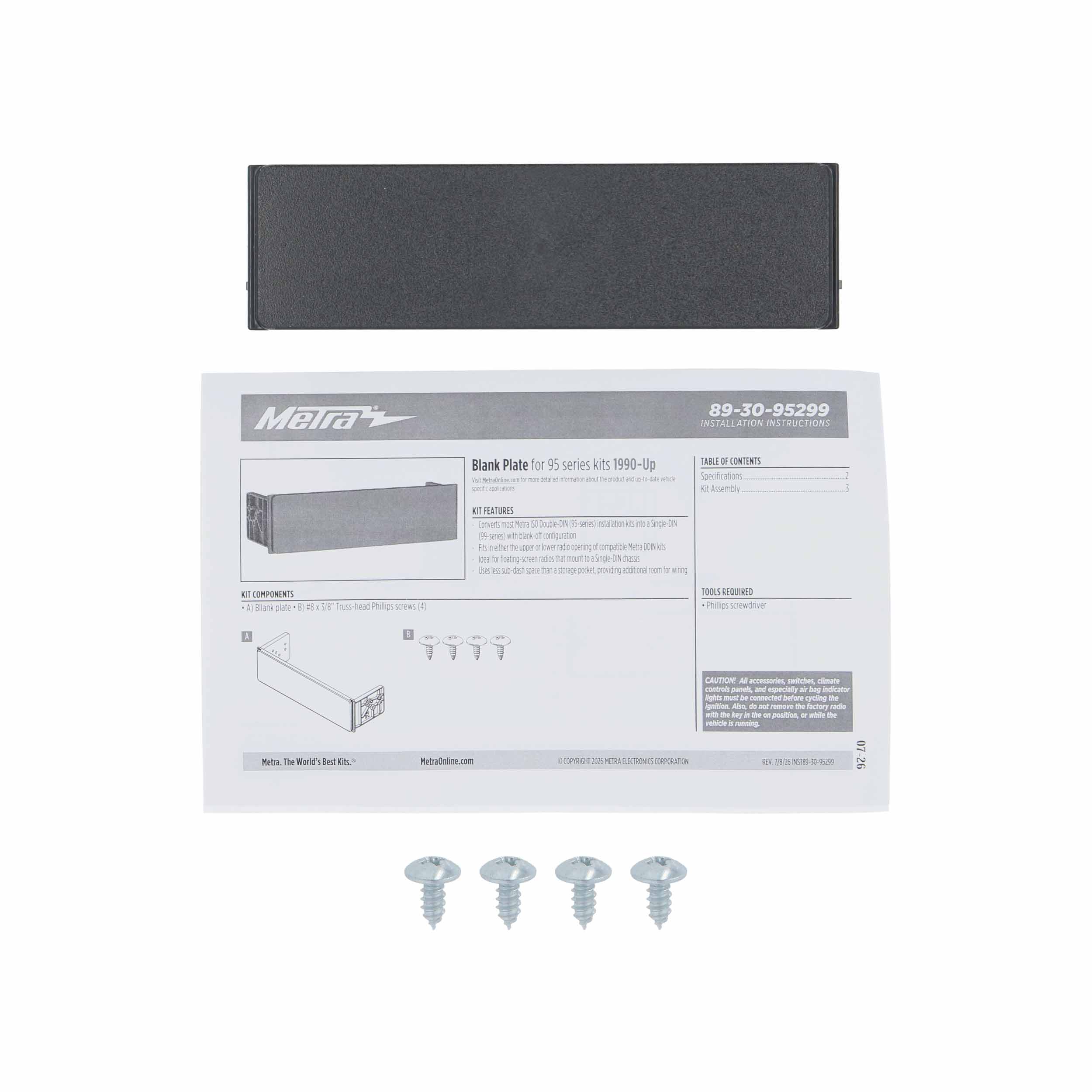 Universal Blank Plate for 95-Series Kits | Multi-App 1990-Up