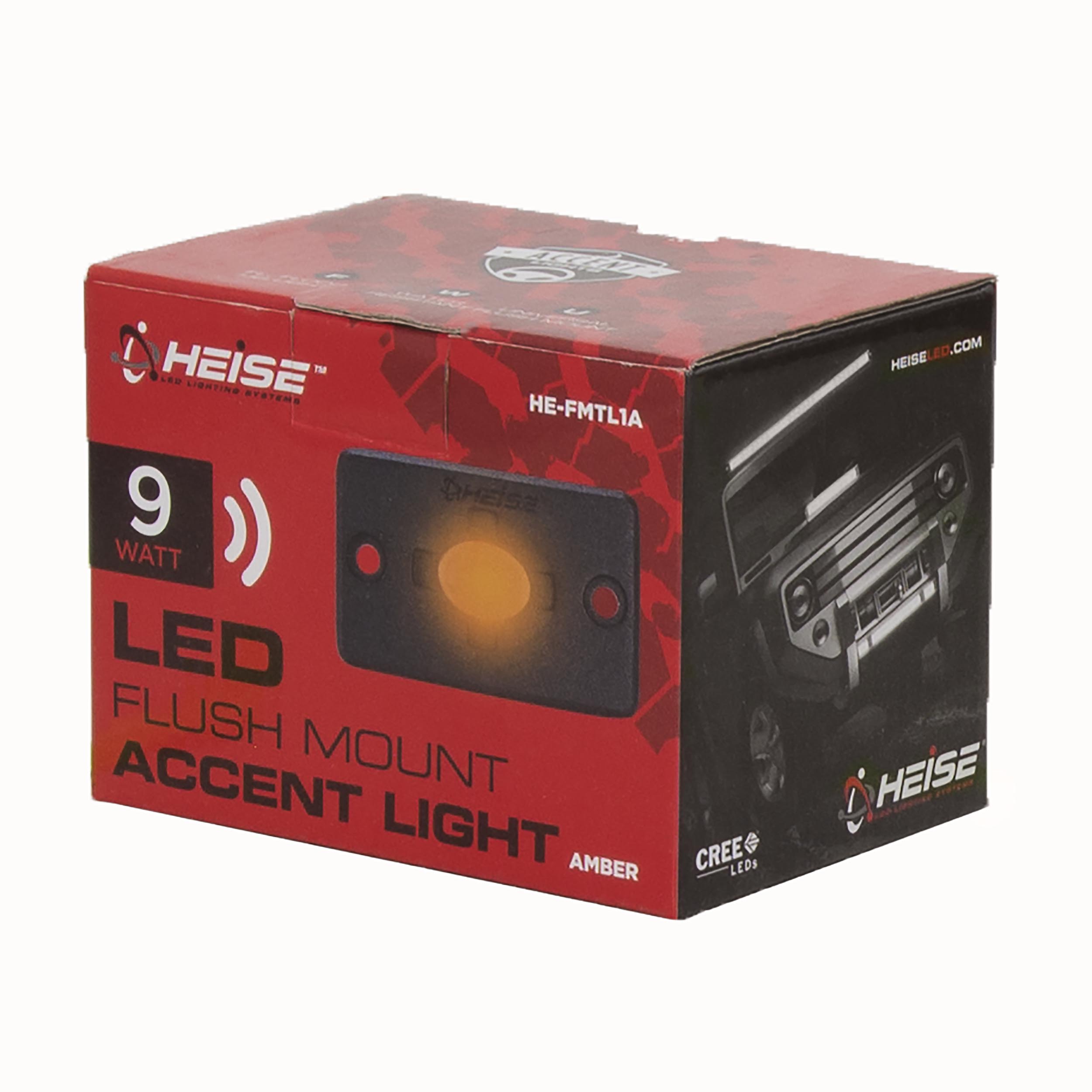 Amber Flush Mount Accent Light - 1.5x3 Inch, 3 LED