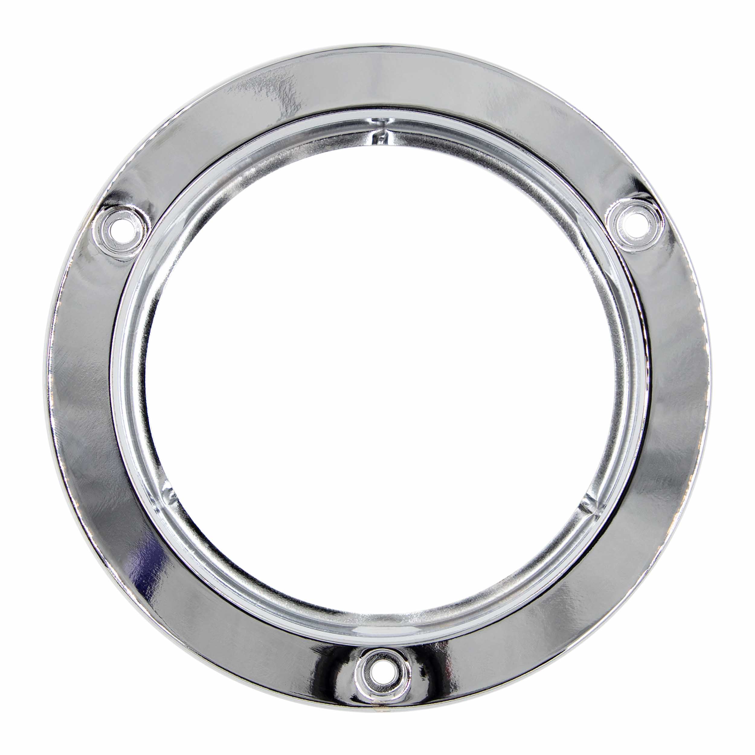 Stainless Flange for Round Trailer Lights - 4 Inch