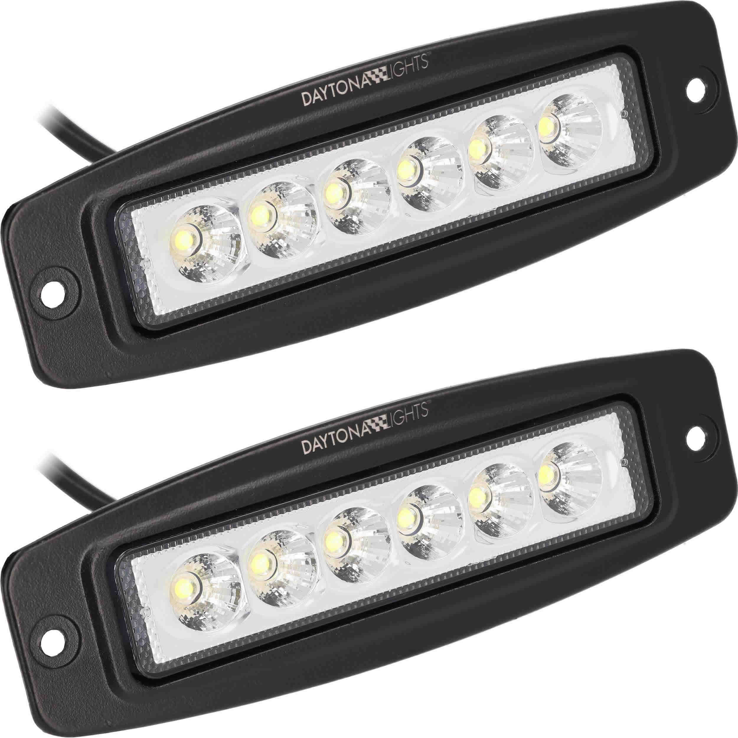 Daytona Lights Flush Mount Driving Lights - 6 LED Spot (2Pk)
