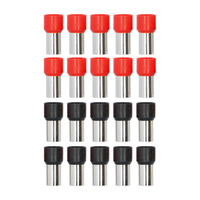 20-Piece Red and Black 0/1GA Ferrules - Refill Pack