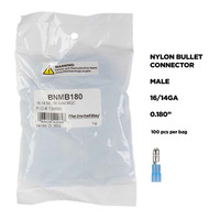 Bullet Connector, Male 14/16 ga, Blue Nylon