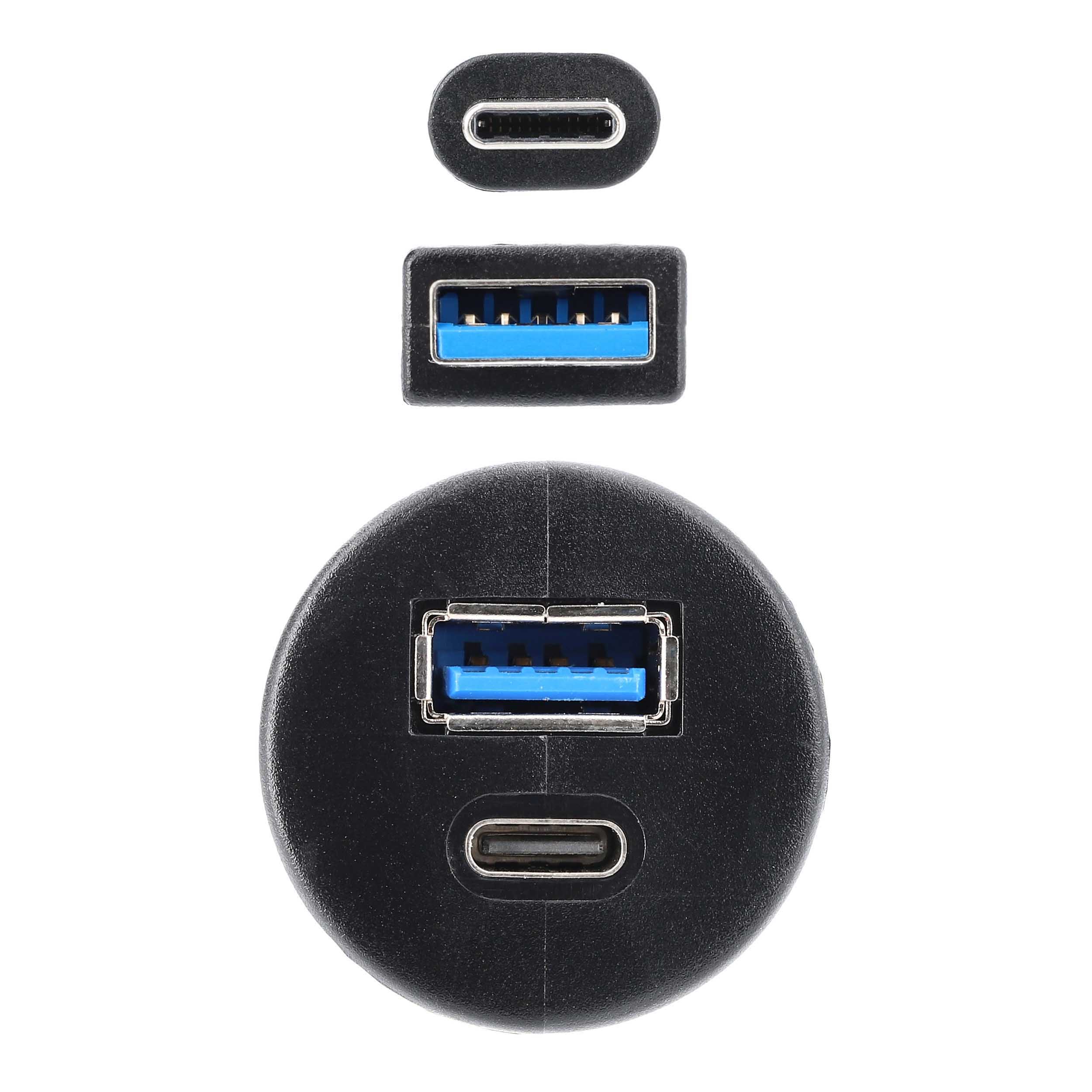 USB + USB-C Charge And Data Flush Mount - Retail Pack