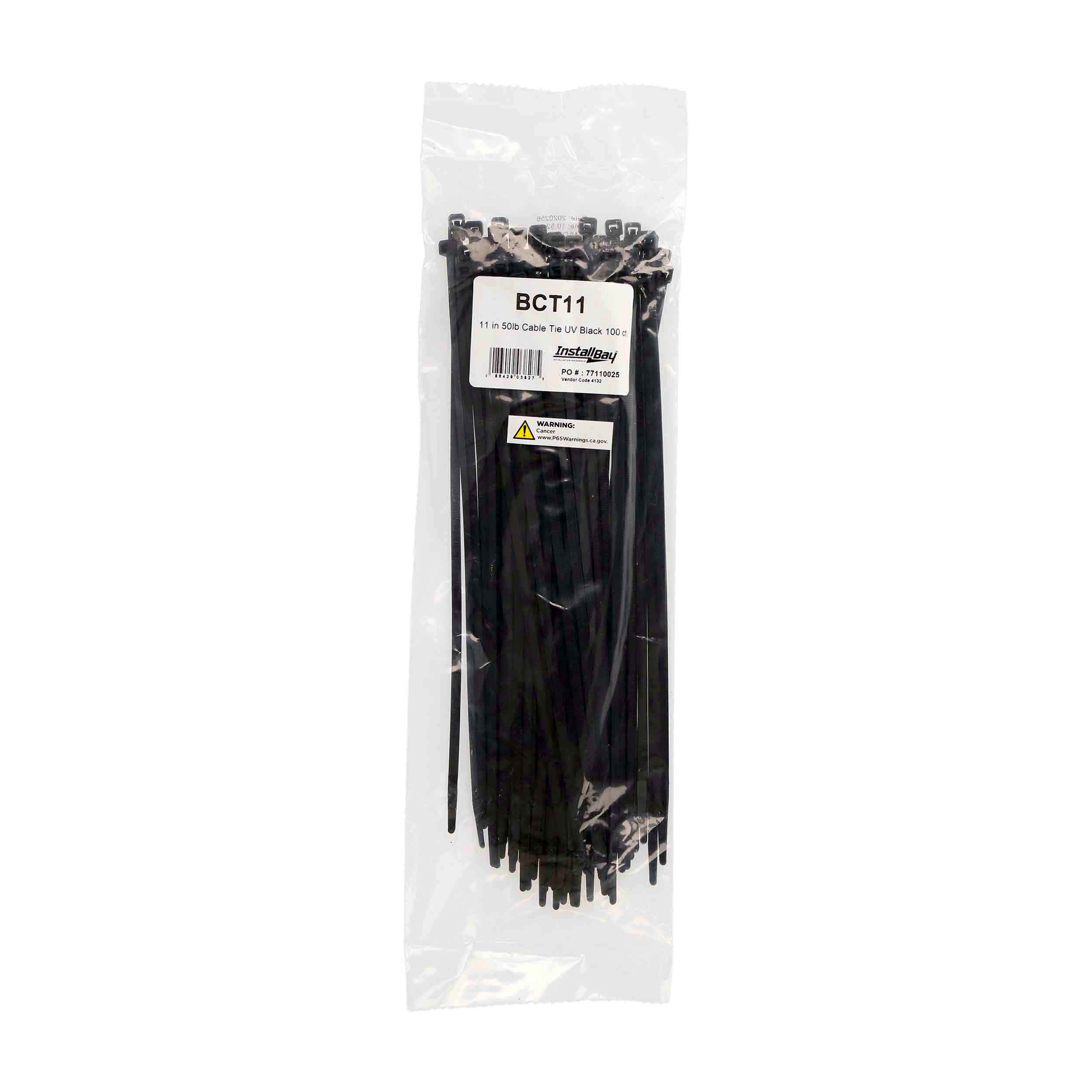 Black Cable Tie - 11 Inch, Package of 100