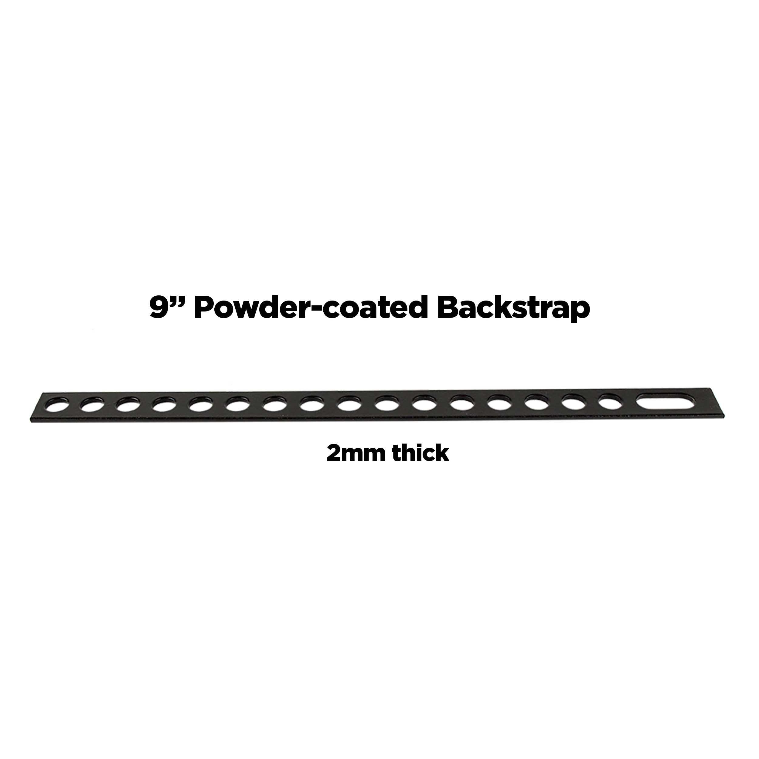 Metal Mounting Backstrap 9 Inch Black Powder Coated - Each