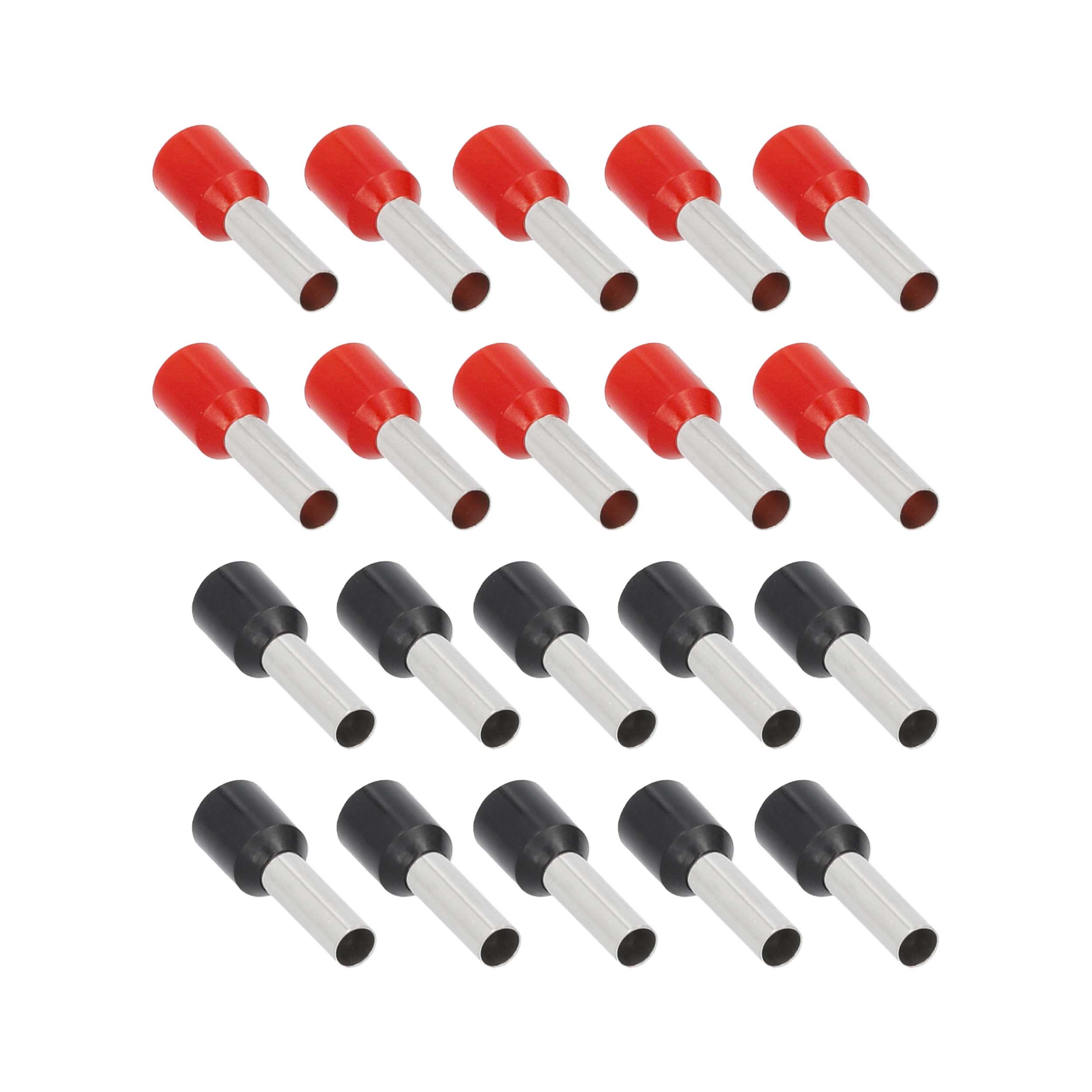 20-Piece Red and Black 10GA Ferrules - Refill Pack