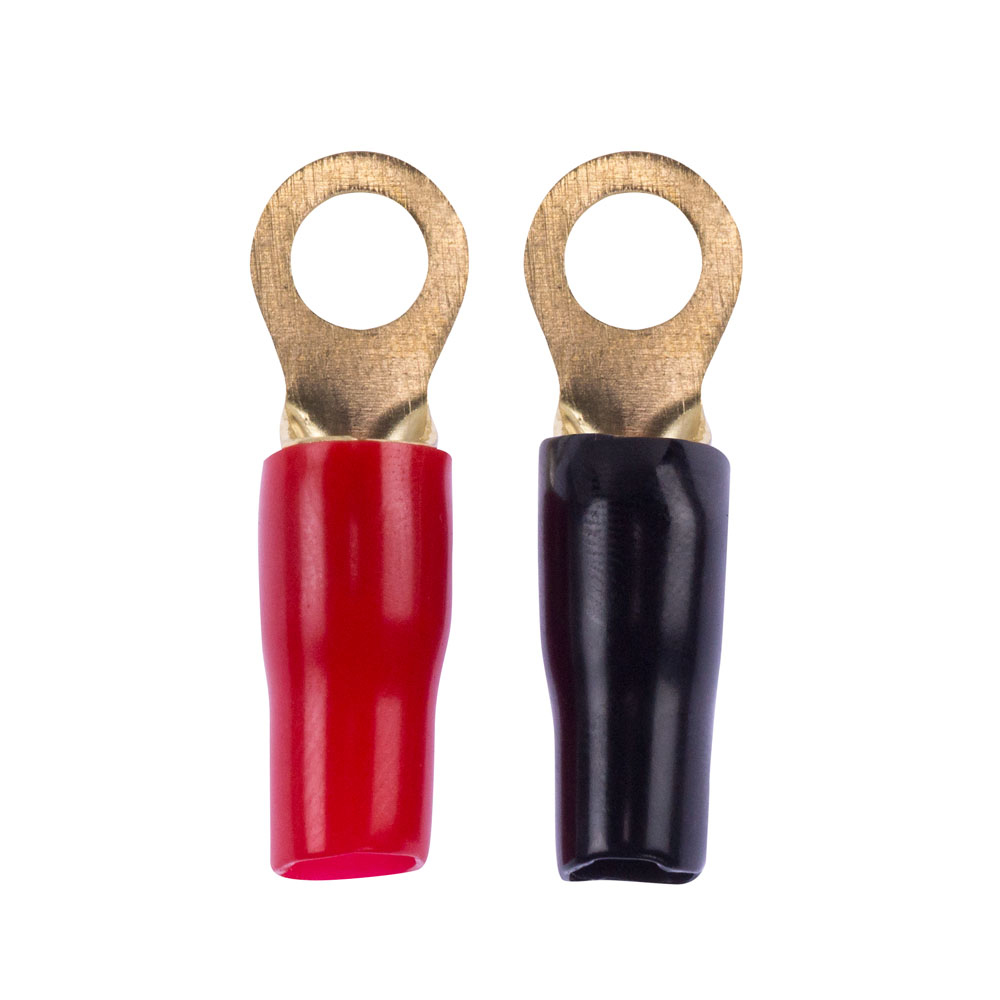 8 AWG 1/4in Gold Ring Terminals - MID SERIES - 20 PK