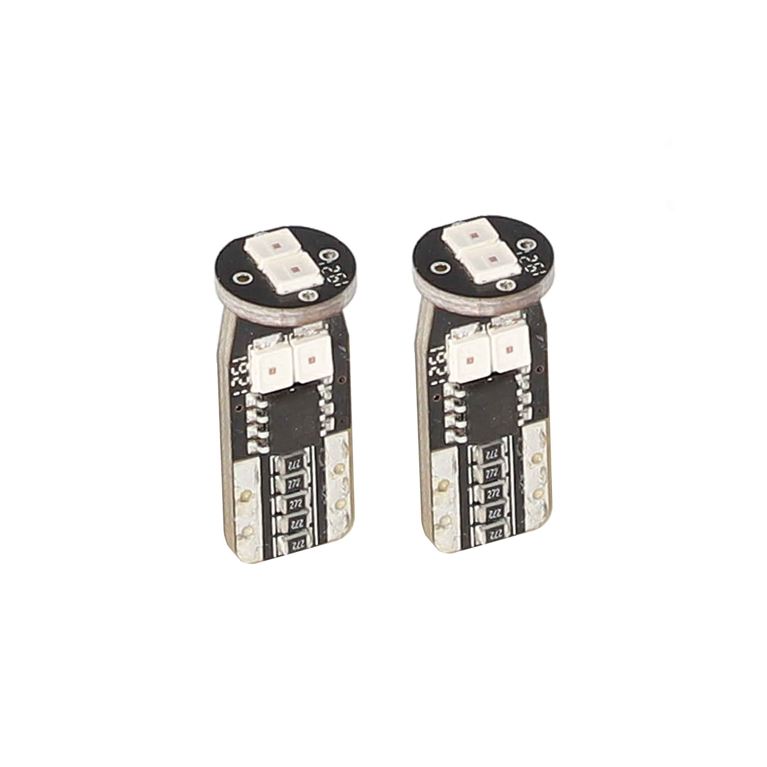 T10 Red LED Bulbs with Integrated Internal CANBUS System - 2