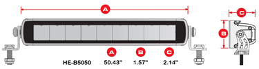 50.5" Blackout Single Row - 54 LED - Lightbar