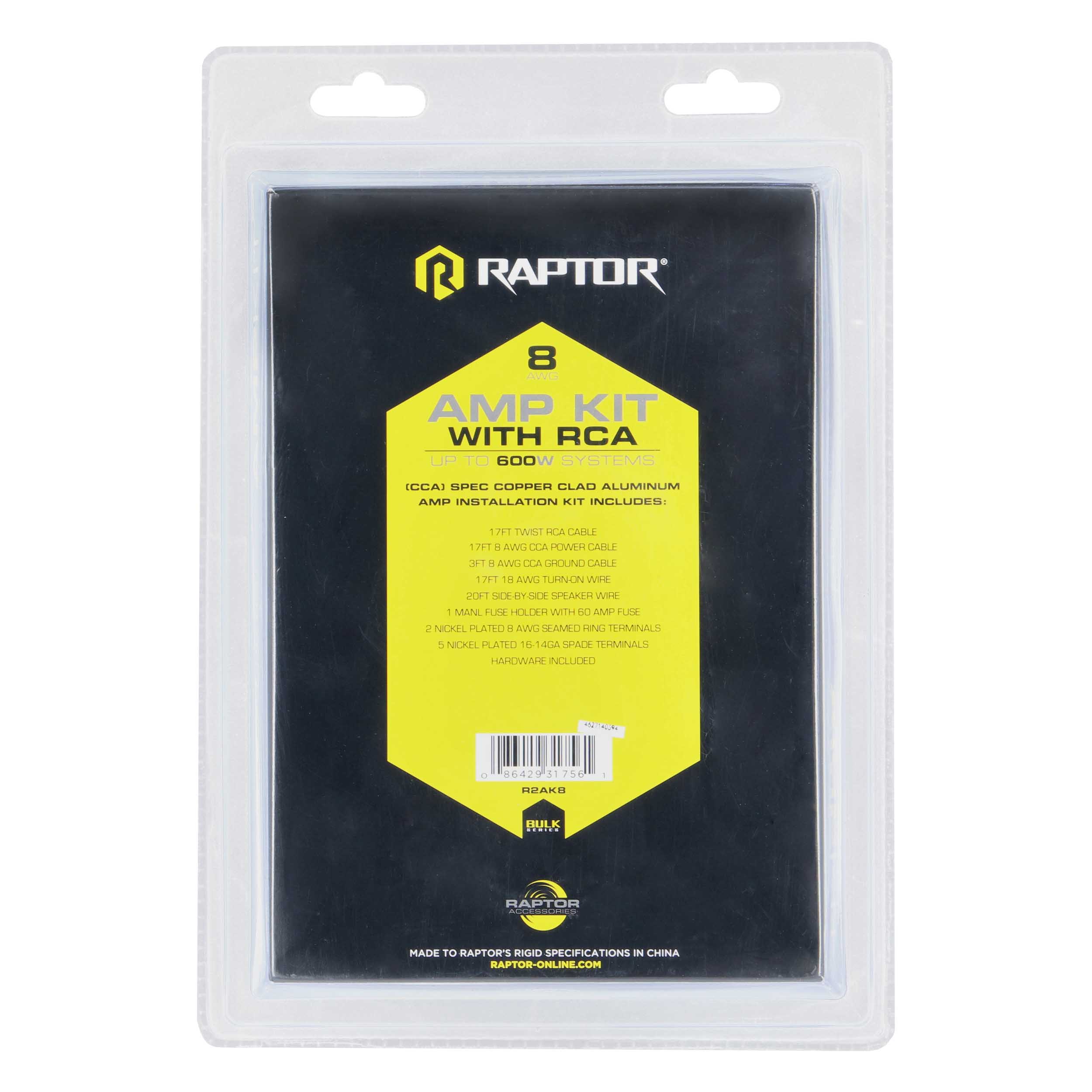 RAPTOR CCA 8 AWG AMP KIT - BULK SERIES R2