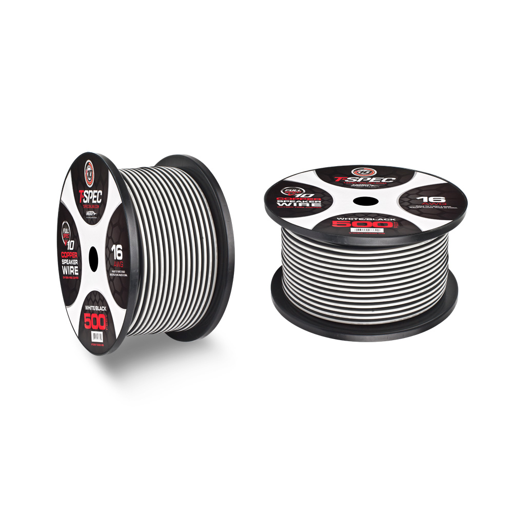 16 AWG 500 FT WHITE/BLACK OFC SPEAKER WIRE - v10 SERIES