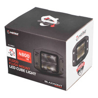 Blackout Flush Mount 3.5" Cube 4 LED Light - Flood
