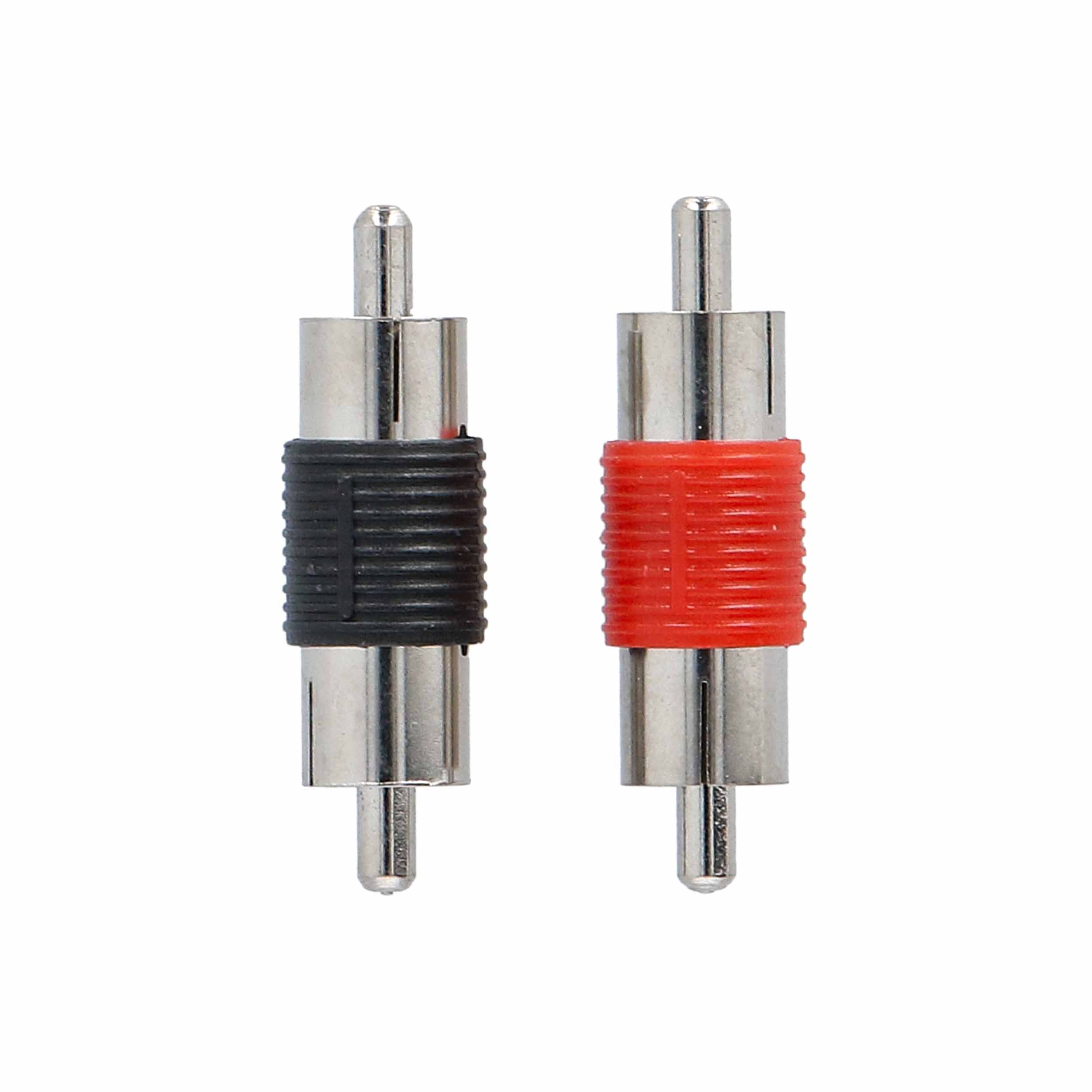 Male to male nickel plated RCA barrel adapter - 2 pack