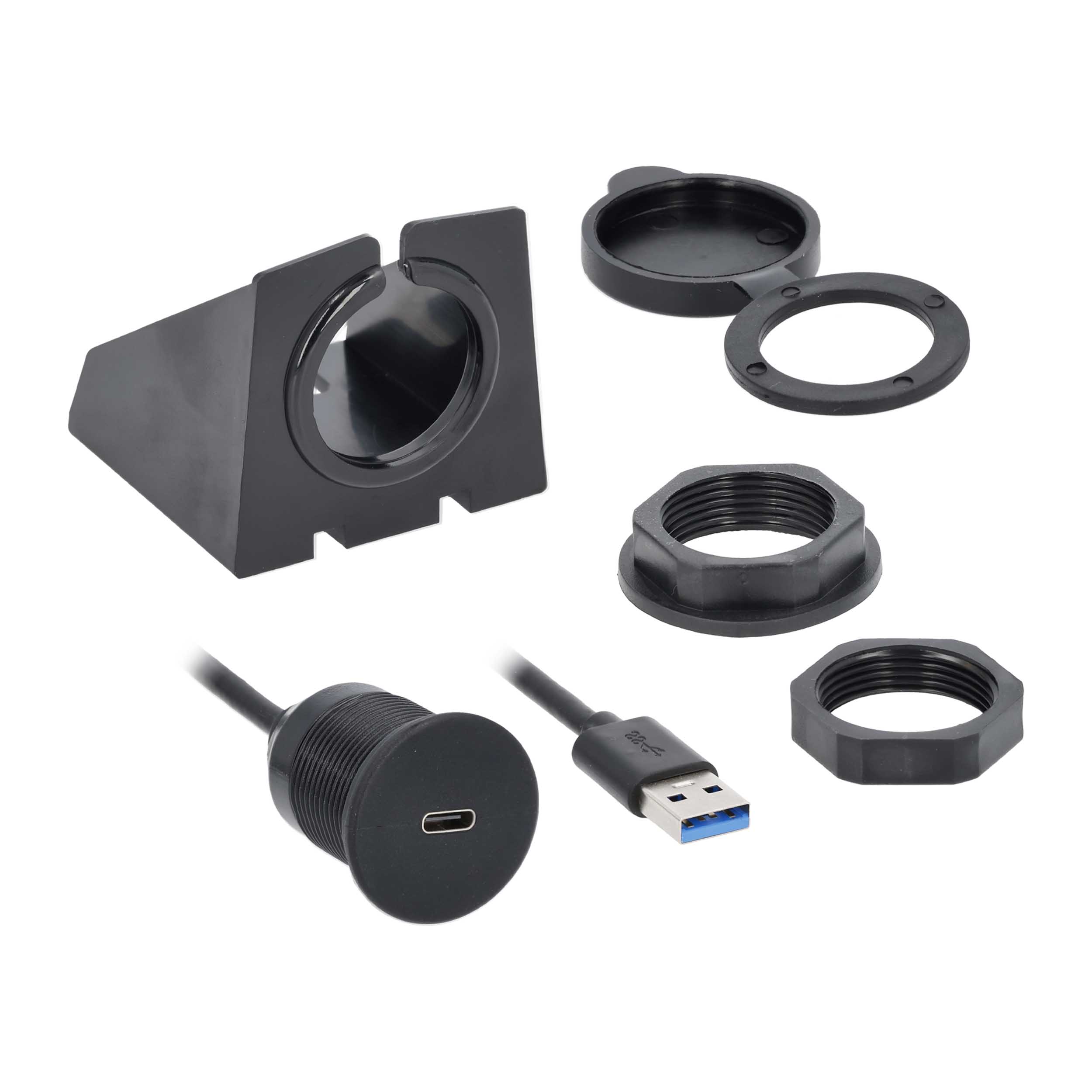 USB Type C Male To USB A Female 3.0  1 Ft.