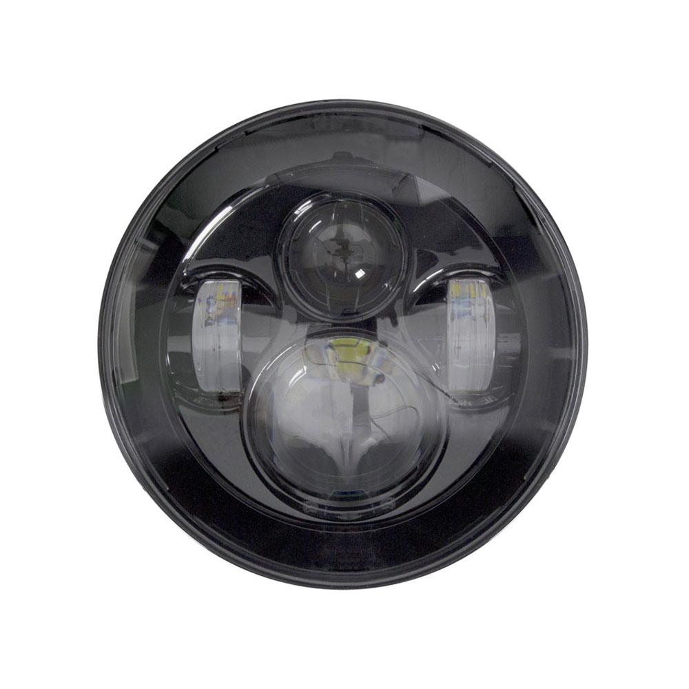 Black Round Motorcycle Headlights - 7 Inch